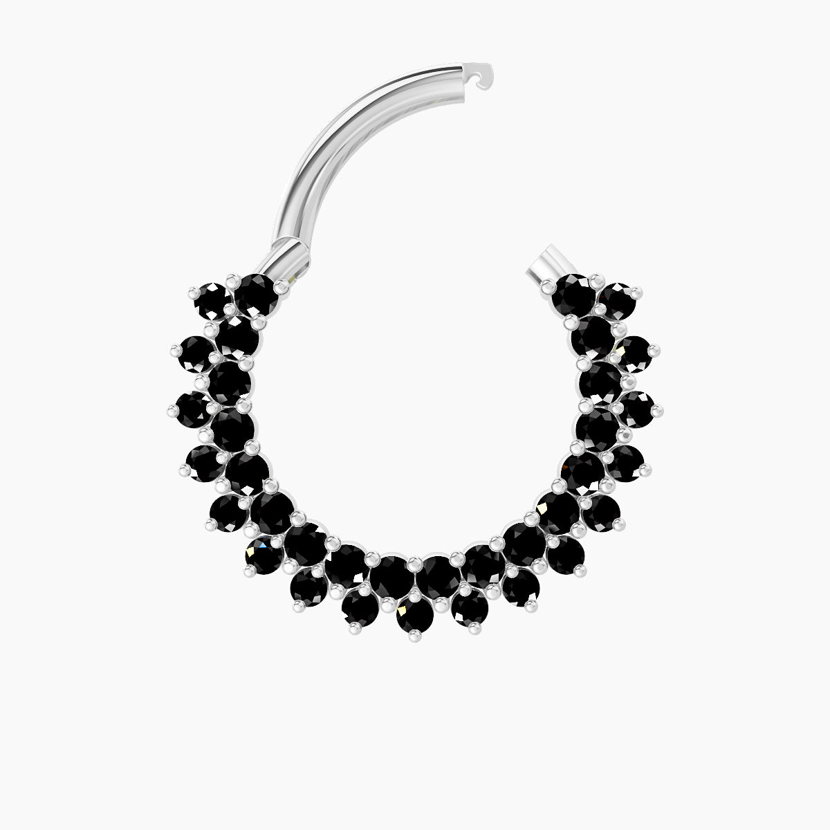 Danae | 18k White Gold 9.5 mm Black Diamond Septum Piercing
