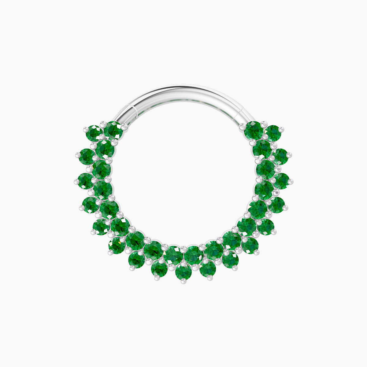 Danae | 18k White Gold 9.5 mm Emerald Septum Piercing