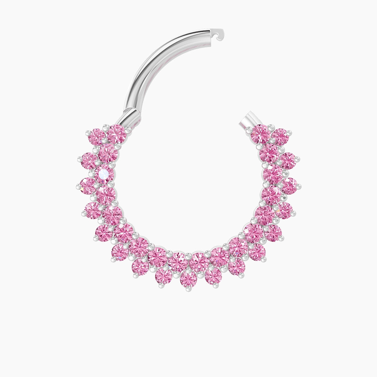 Danae | 18k White Gold 9.5 mm Pink Sapphire Septum Piercing