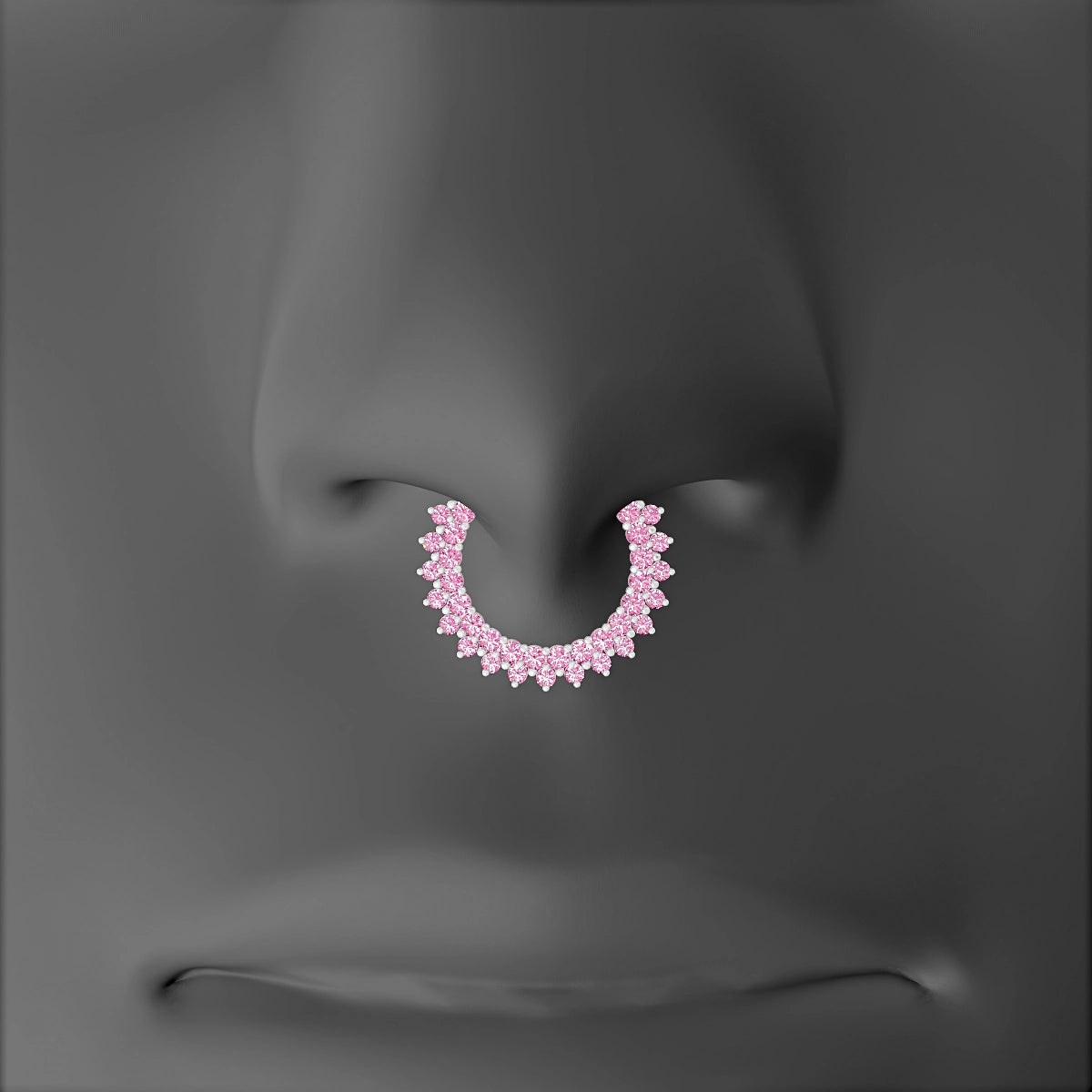 Danae | 18k White Gold 9.5 mm Pink Sapphire Septum Piercing