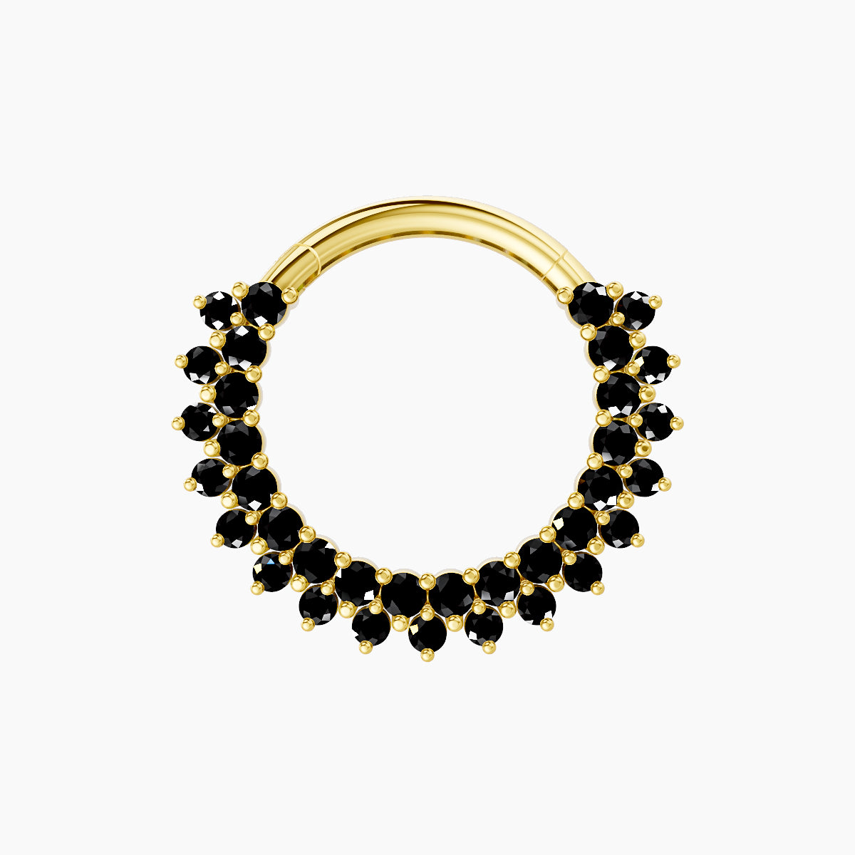 Danae | 18k Yellow Gold 9.5 mm Black Diamond Septum Piercing