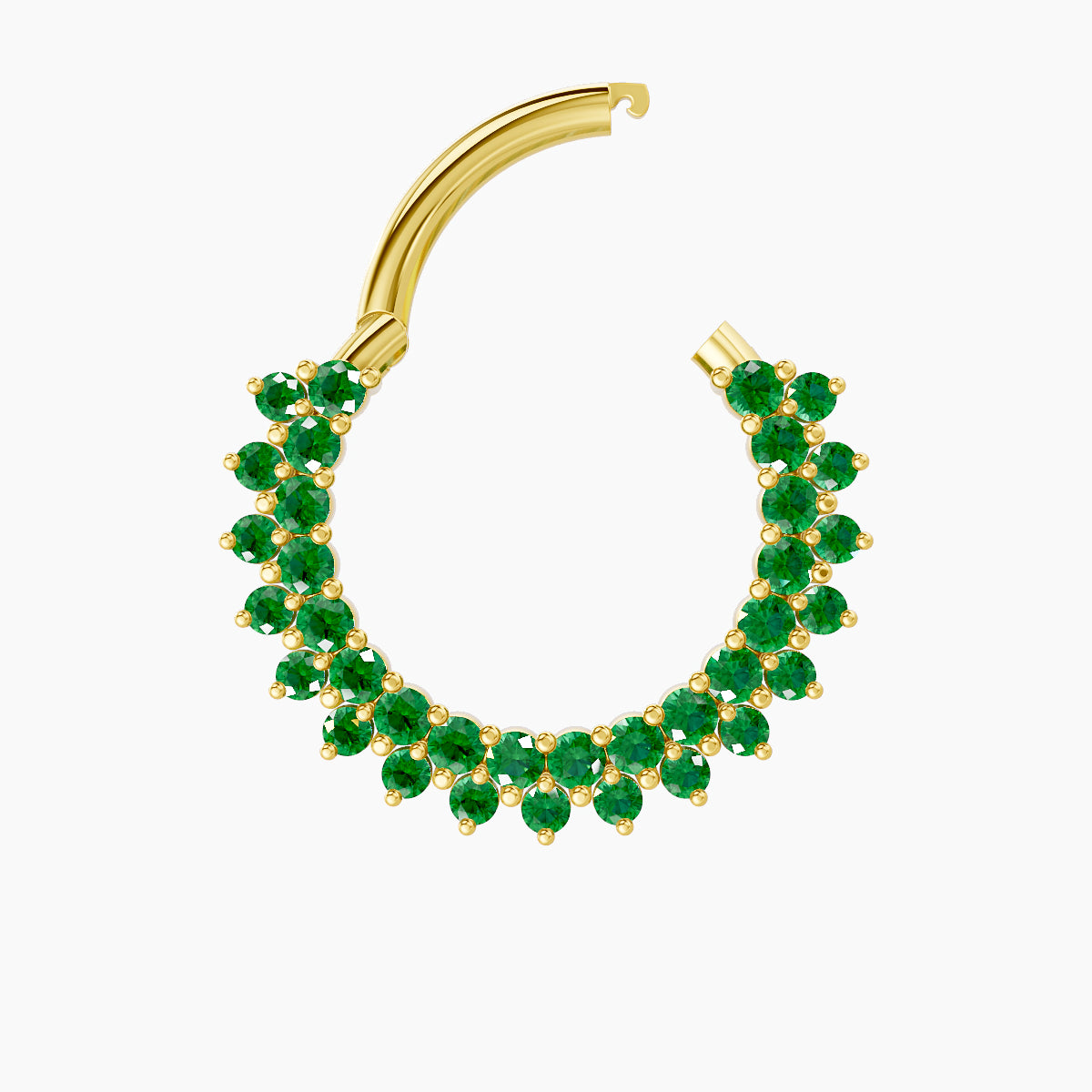 Danae | 18k Yellow Gold 9.5 mm Emerald Septum Piercing