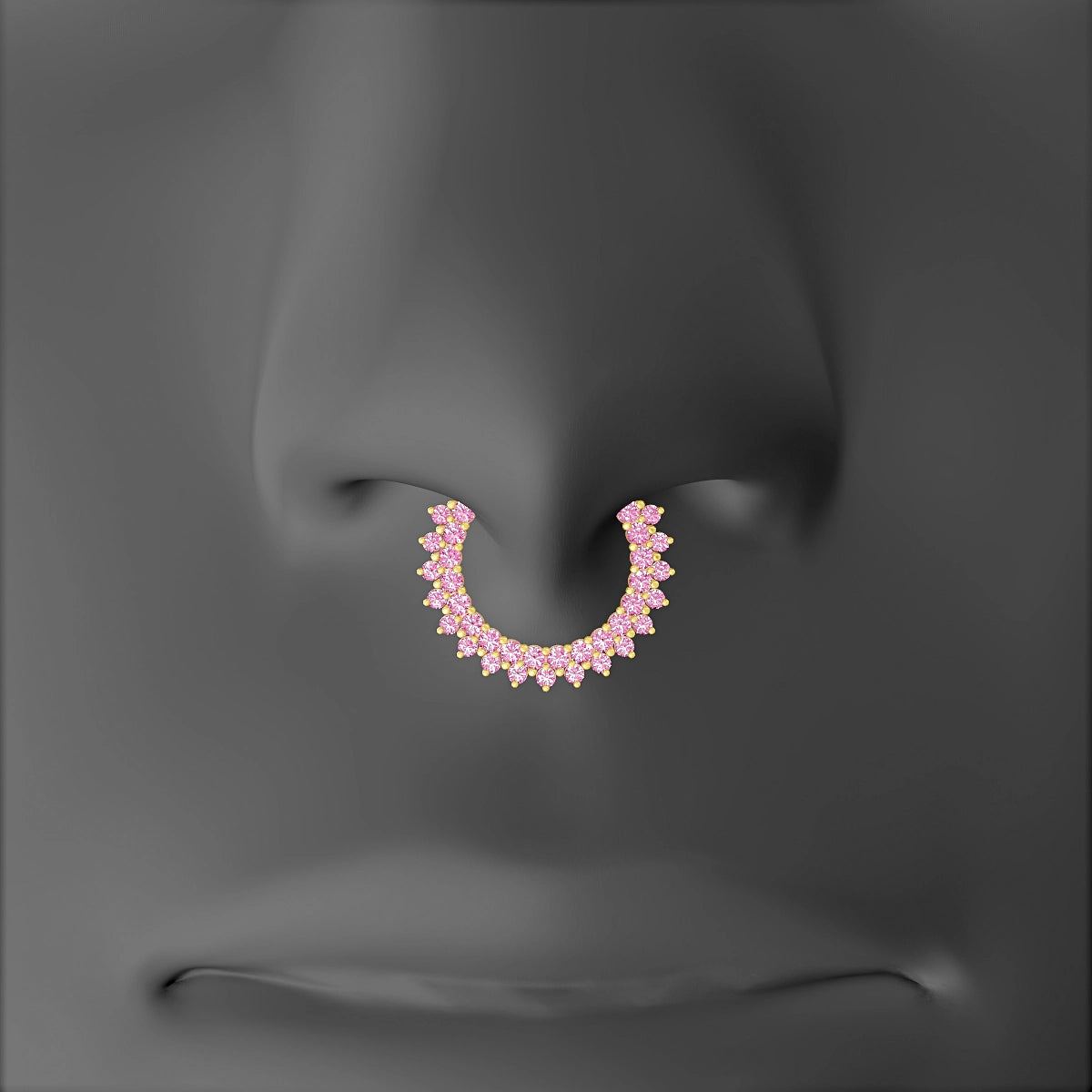 Danae | 18k Yellow Gold 9.5 mm Pink Sapphire Septum Piercing