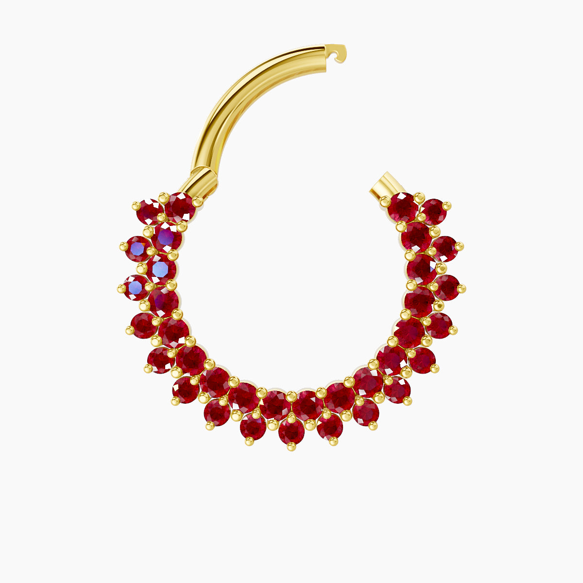 Danae | 18k Yellow Gold 9.5 mm Ruby Septum Piercing