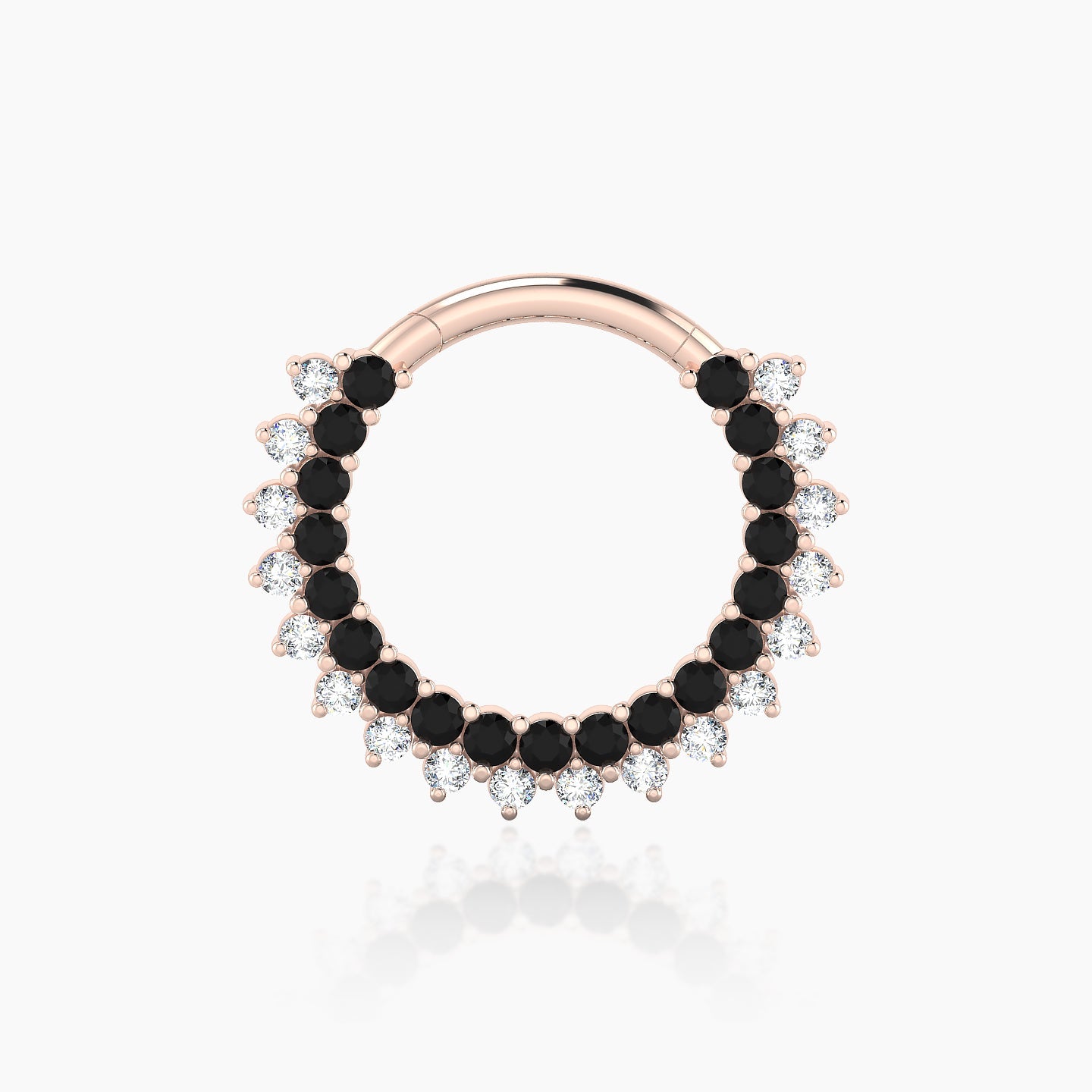 Danae | 18k Rose Gold 9.5 mm Black Diamond & Diamond Septum Piercing