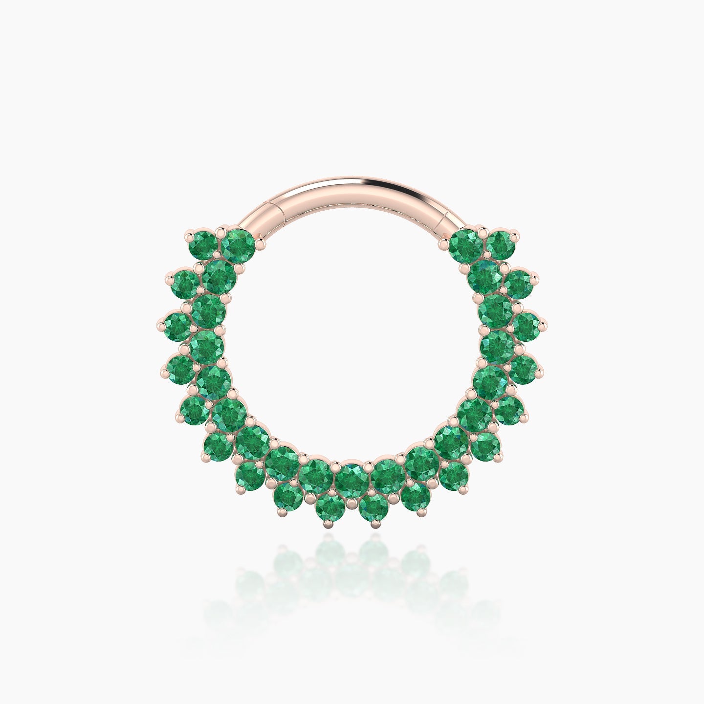 Danae | 18k Rose Gold 9.5 mm Emerald Septum Piercing