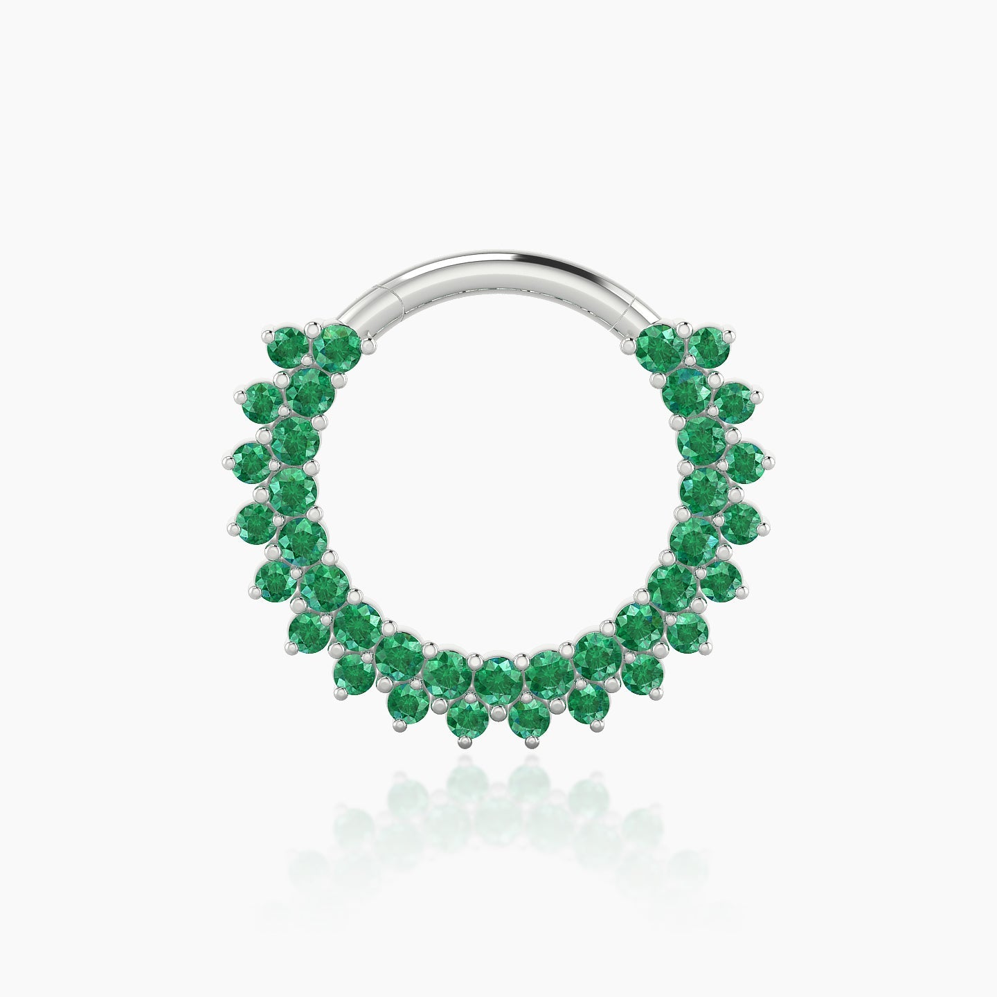 Danae | 18k White Gold 9.5 mm Emerald Septum Piercing