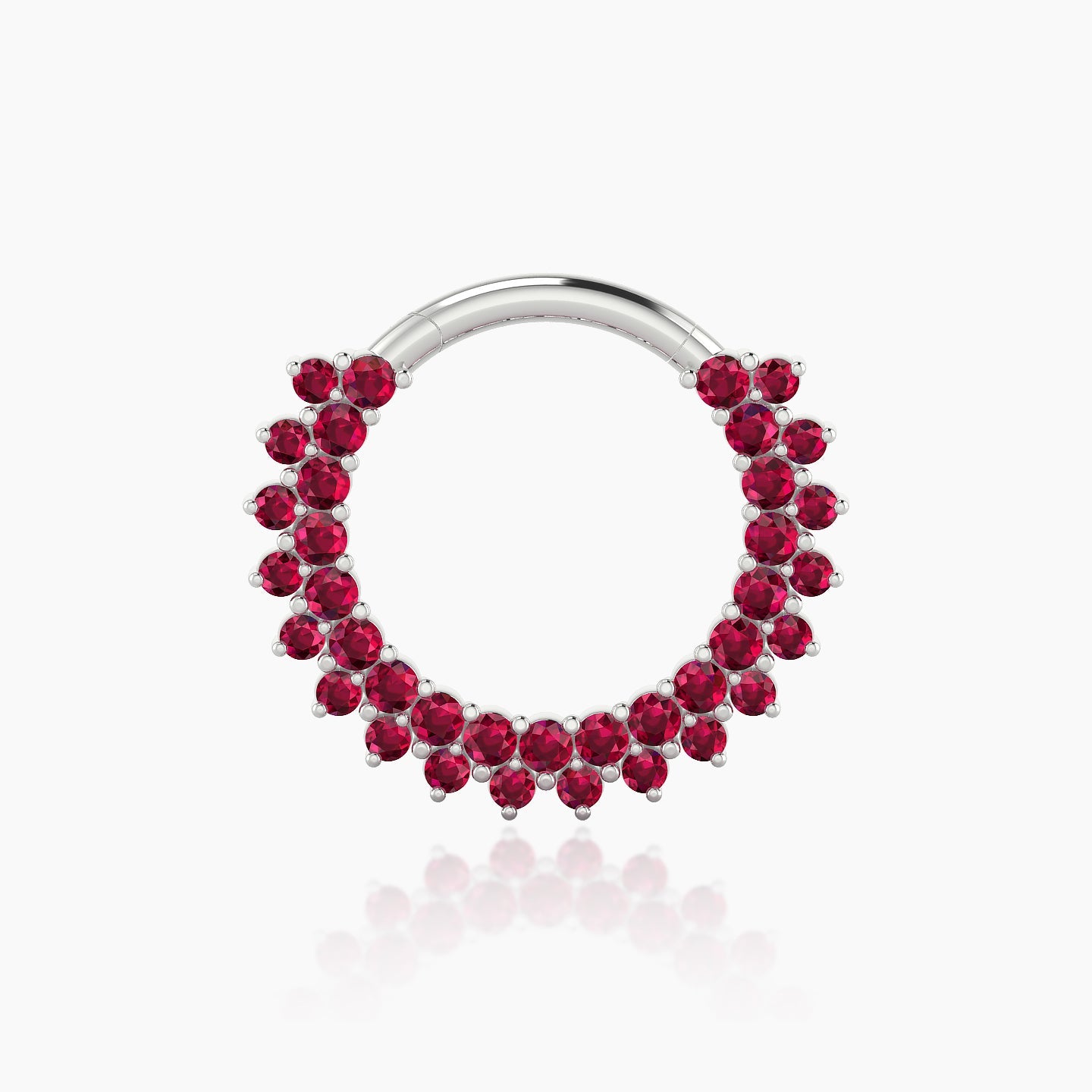 Danae | 18k White Gold 9.5 mm Ruby Septum Piercing