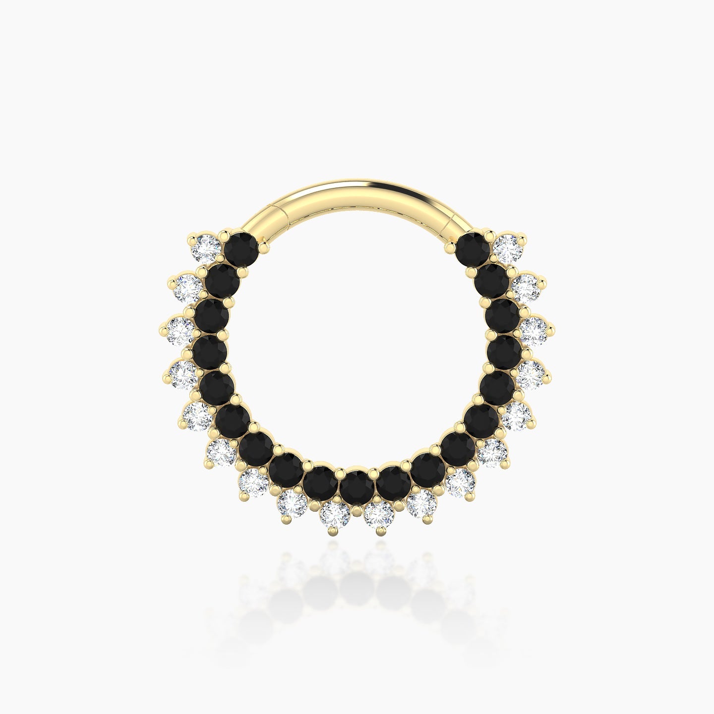 Danae | 18k Yellow Gold 9.5 mm Black Diamond & Diamond Septum Piercing