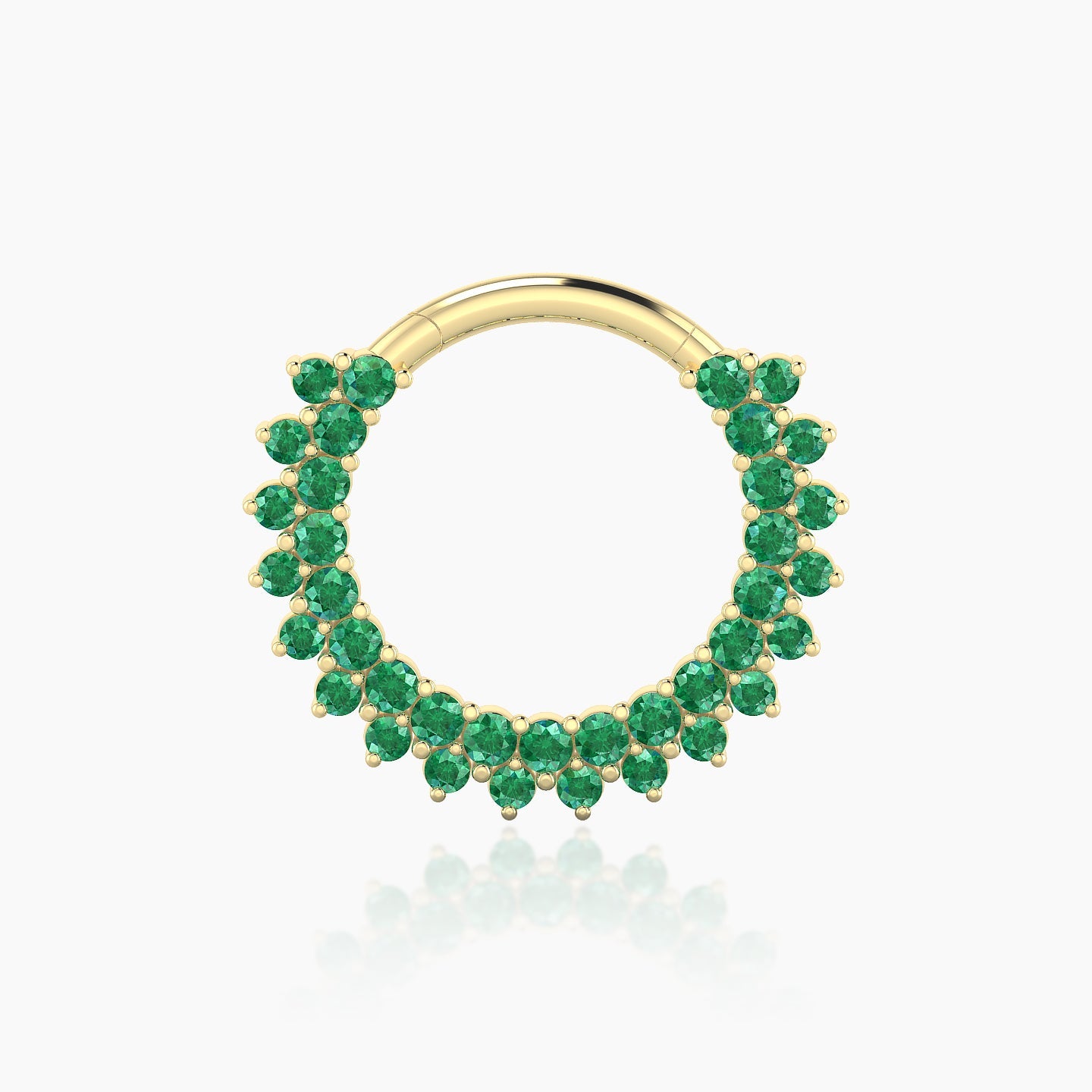 Danae | 18k Yellow Gold 9.5 mm Emerald Septum Piercing