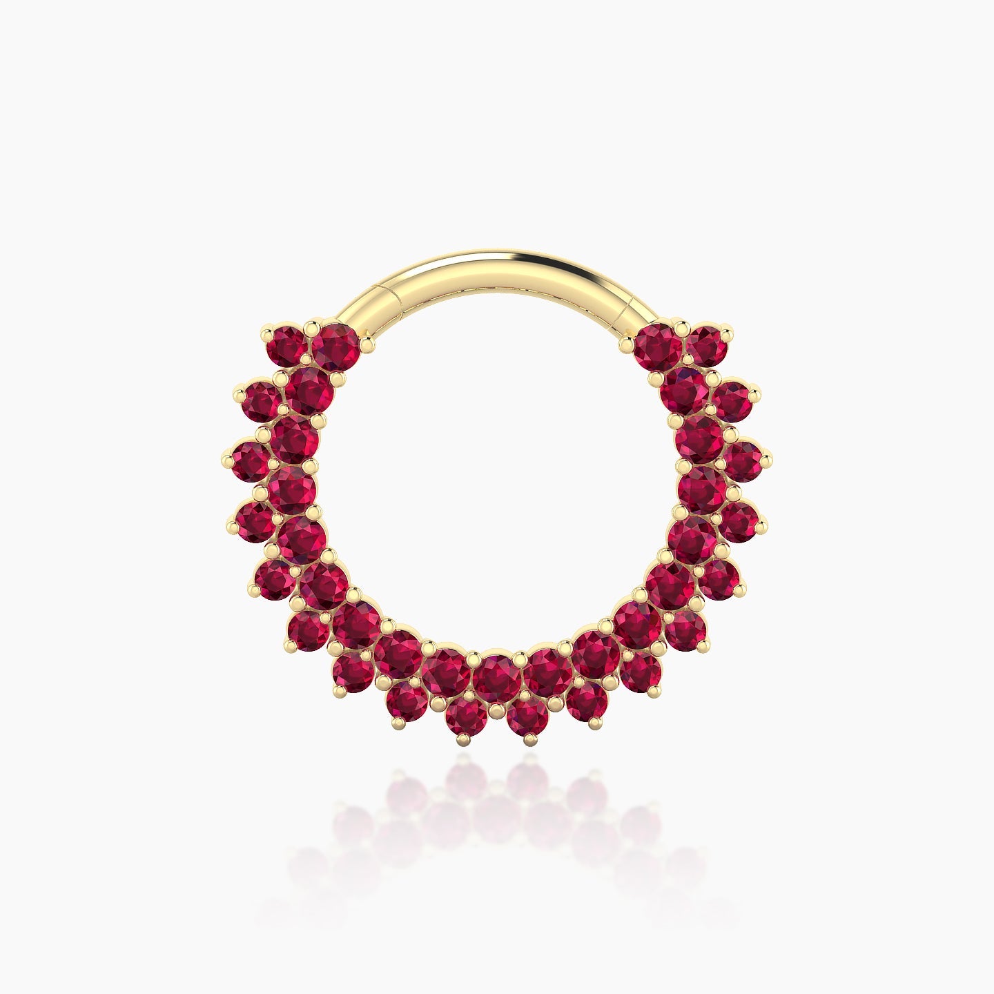 Danae | 18k Yellow Gold 9.5 mm Ruby Septum Piercing