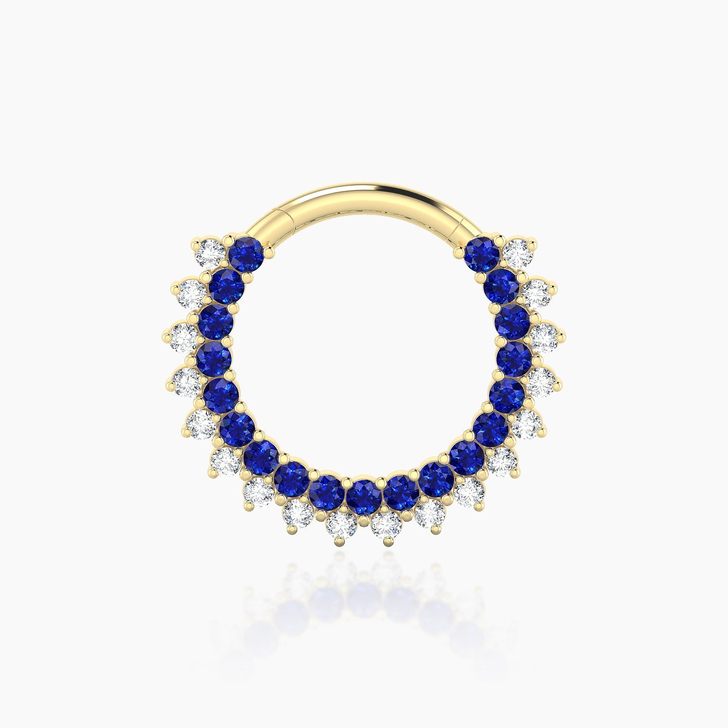 Danae | 18k Yellow Gold 9.5 mm Sapphire & Diamond Septum Piercing