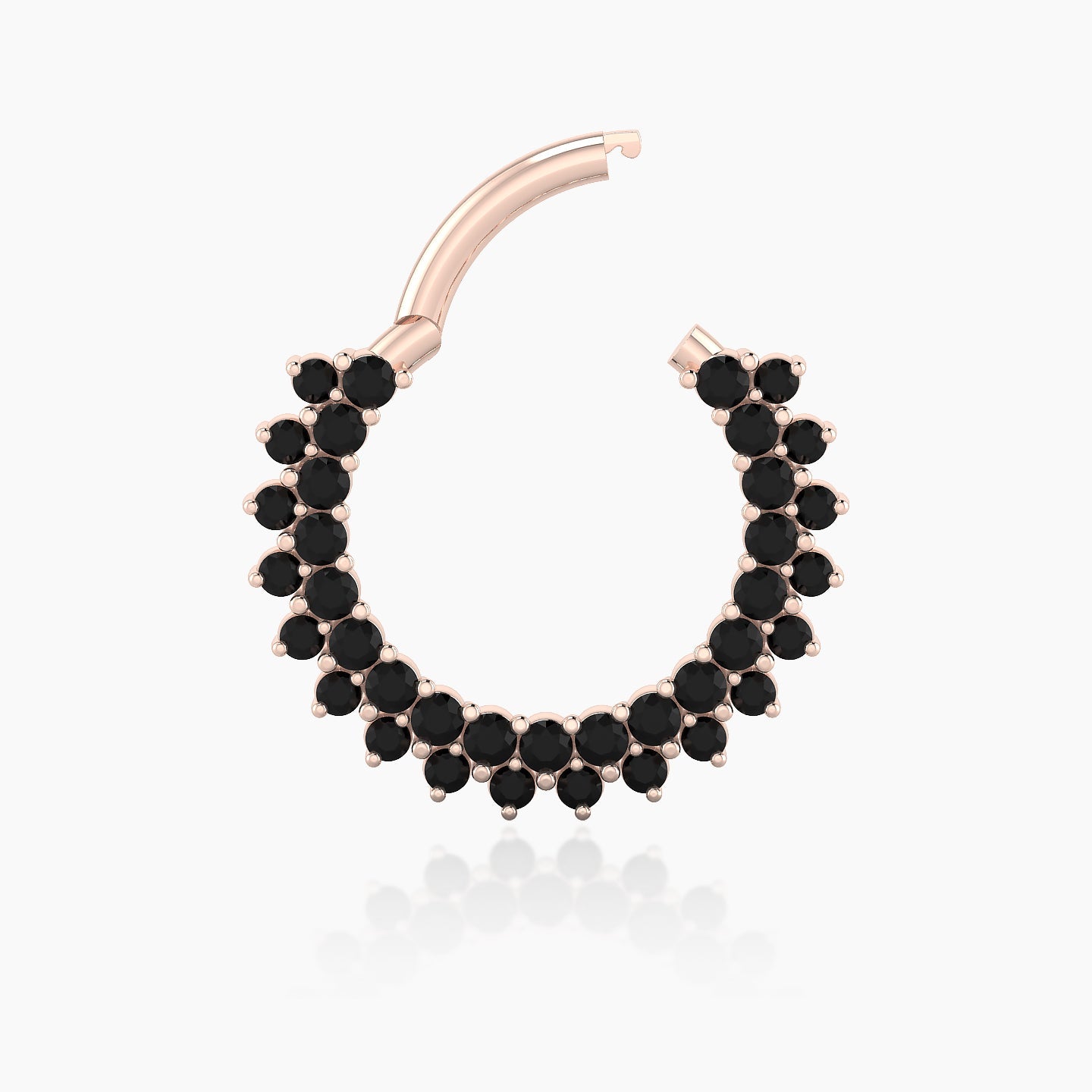 Danae | 18k Rose Gold 9.5 mm Black Diamond Septum Piercing