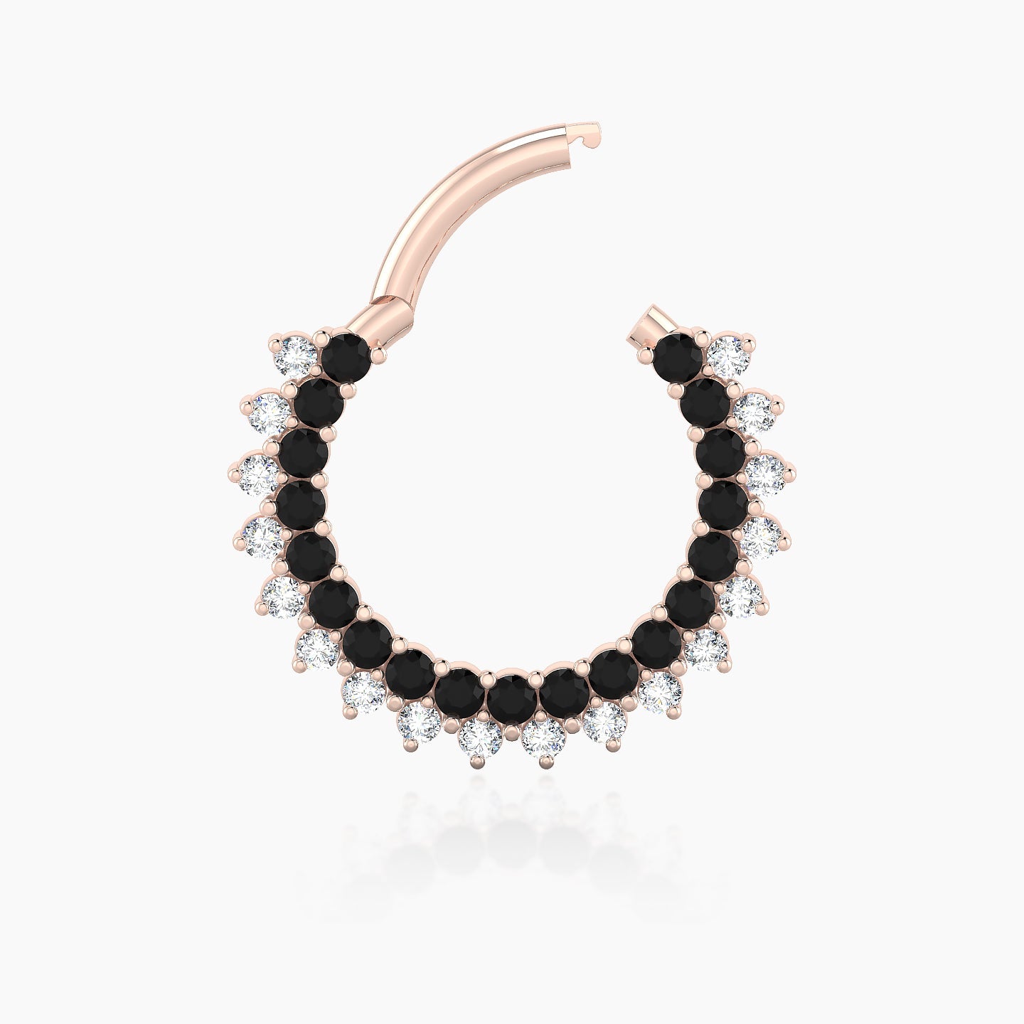 Danae | 18k Rose Gold 9.5 mm Black Diamond & Diamond Septum Piercing