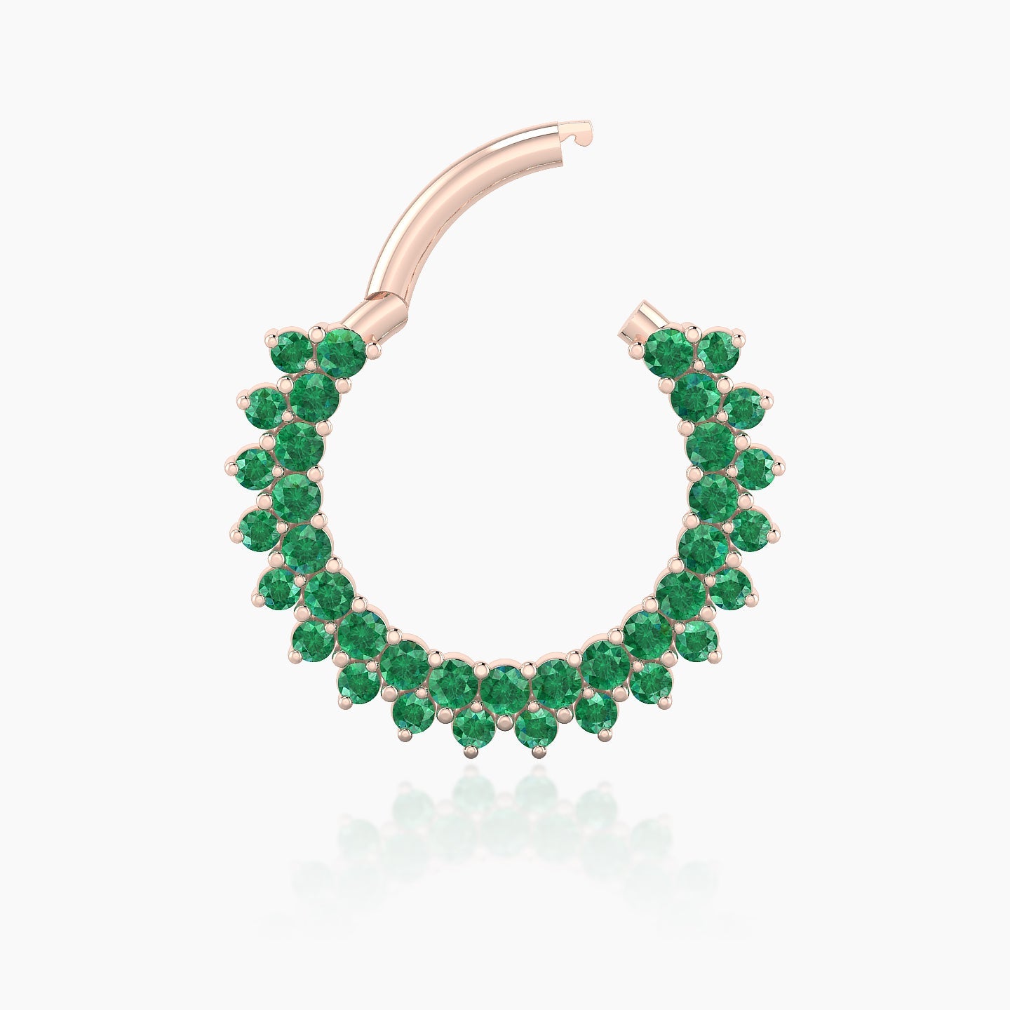 Danae | 18k Rose Gold 9.5 mm Emerald Septum Piercing