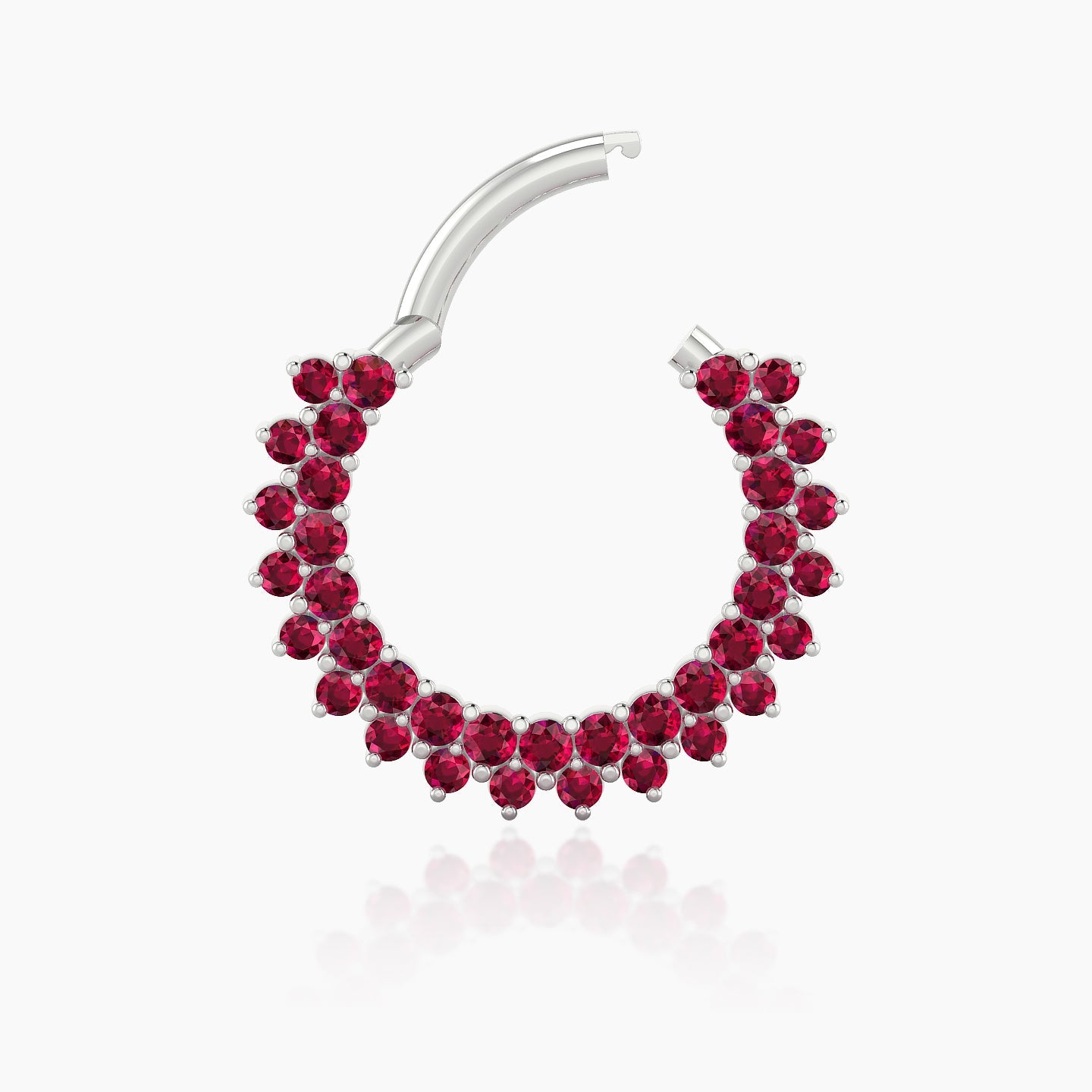 Danae | 18k White Gold 9.5 mm Ruby Septum Piercing