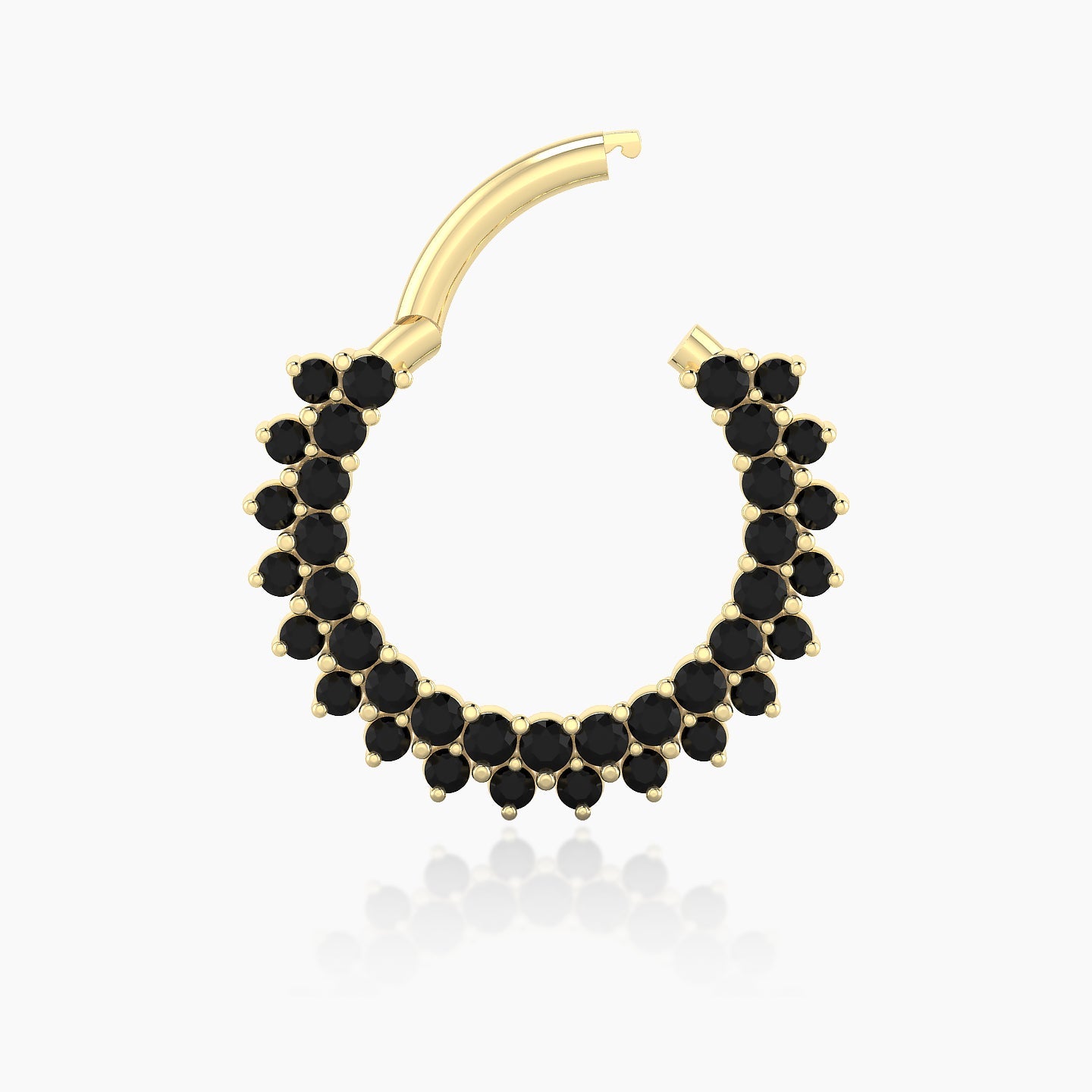 Danae | 18k Yellow Gold 9.5 mm Black Diamond Septum Piercing