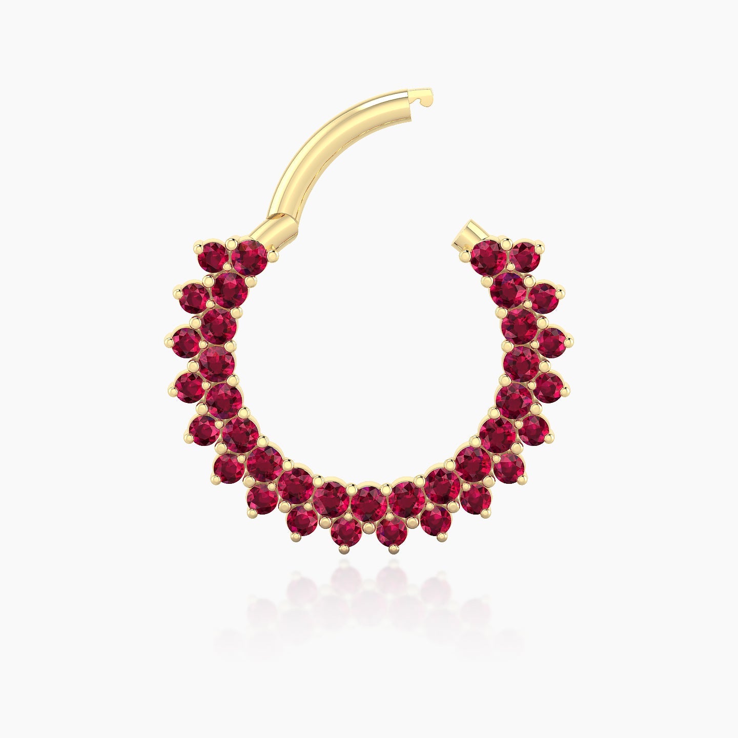 Danae | 18k Yellow Gold 9.5 mm Ruby Septum Piercing