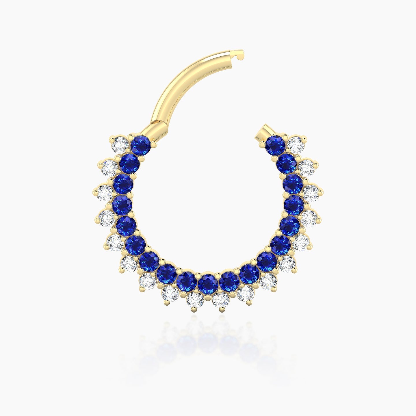 Danae | 18k Yellow Gold 9.5 mm Sapphire & Diamond Septum Piercing