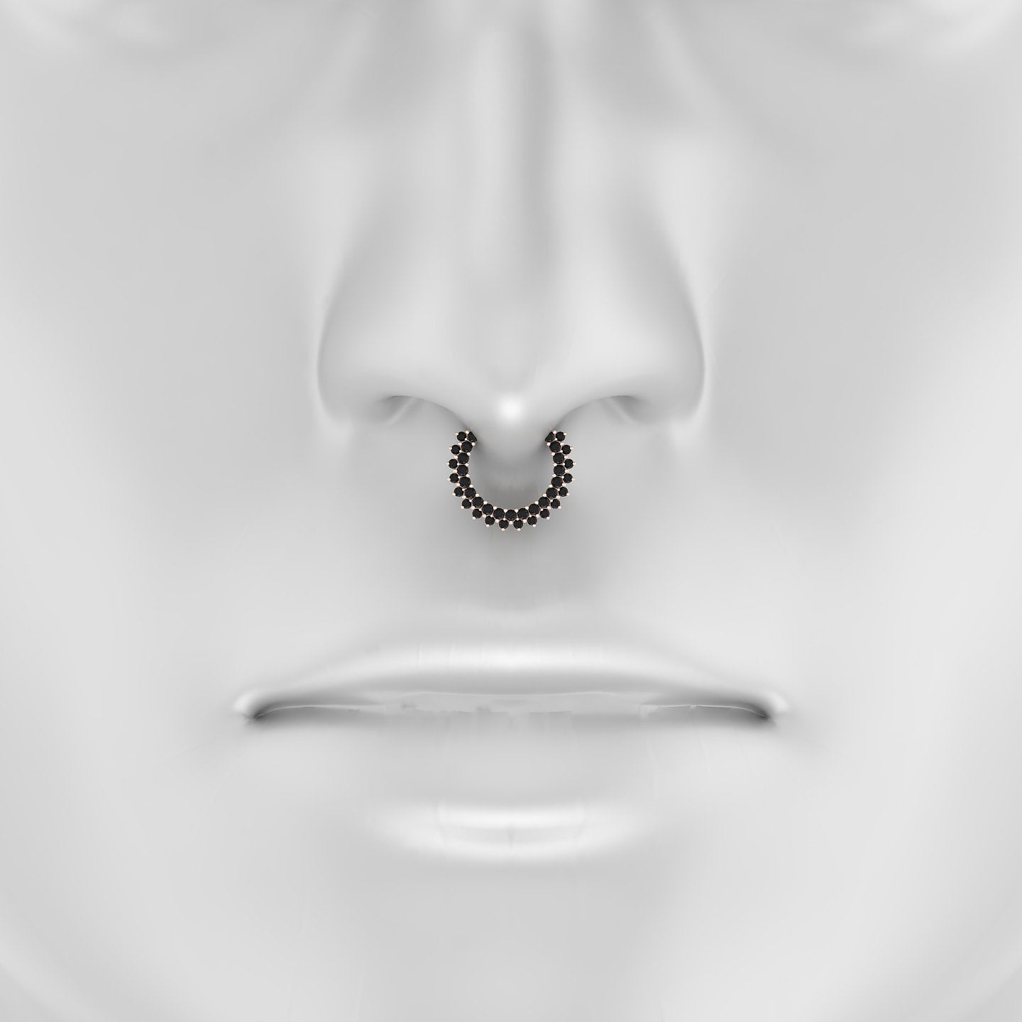 Danae | 18k Rose Gold 9.5 mm Black Diamond Septum Piercing