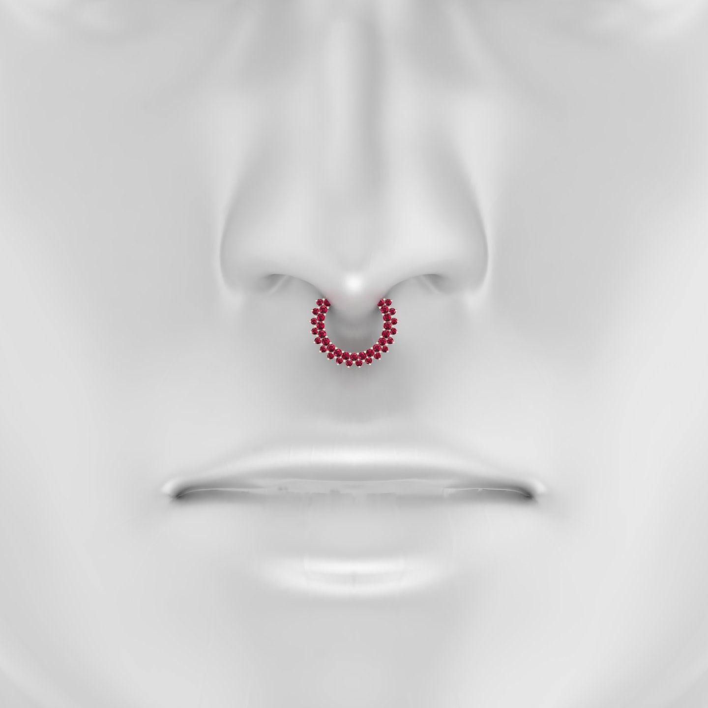 Danae | 18k Rose Gold 9.5 mm Ruby Septum Piercing