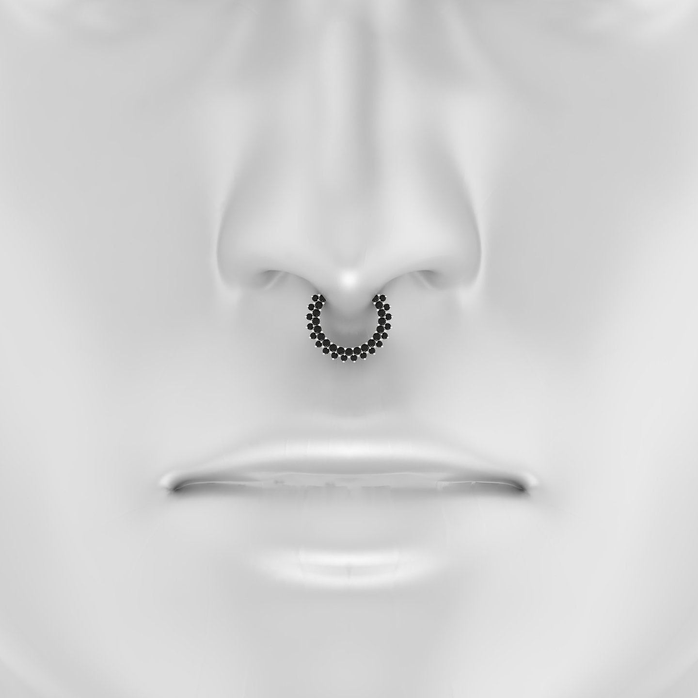 Danae | 18k White Gold 9.5 mm Black Diamond Septum Piercing