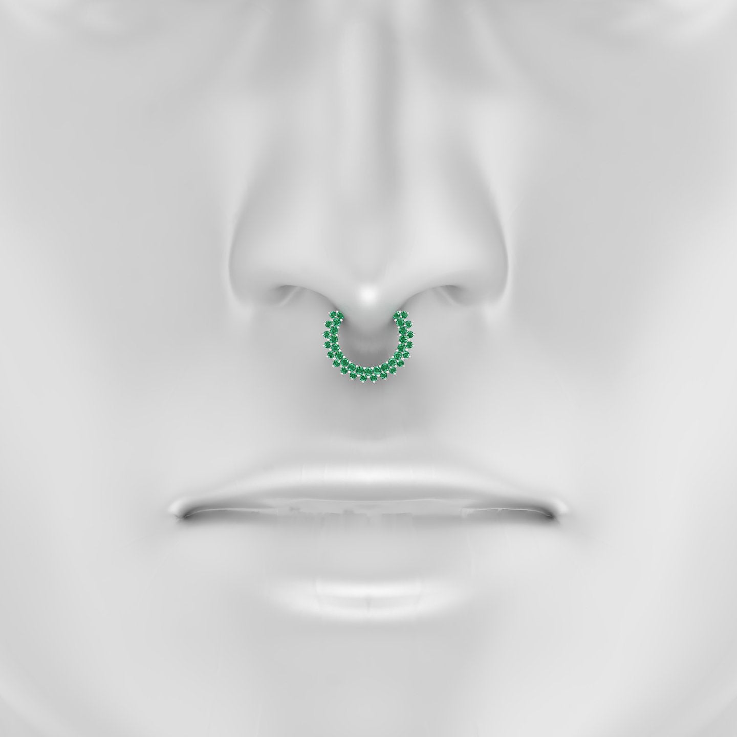 Danae | 18k White Gold 9.5 mm Emerald Septum Piercing