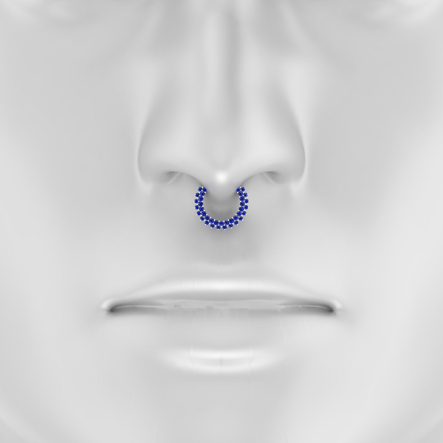 Danae | 18k White Gold 9.5 mm Sapphire Septum Piercing