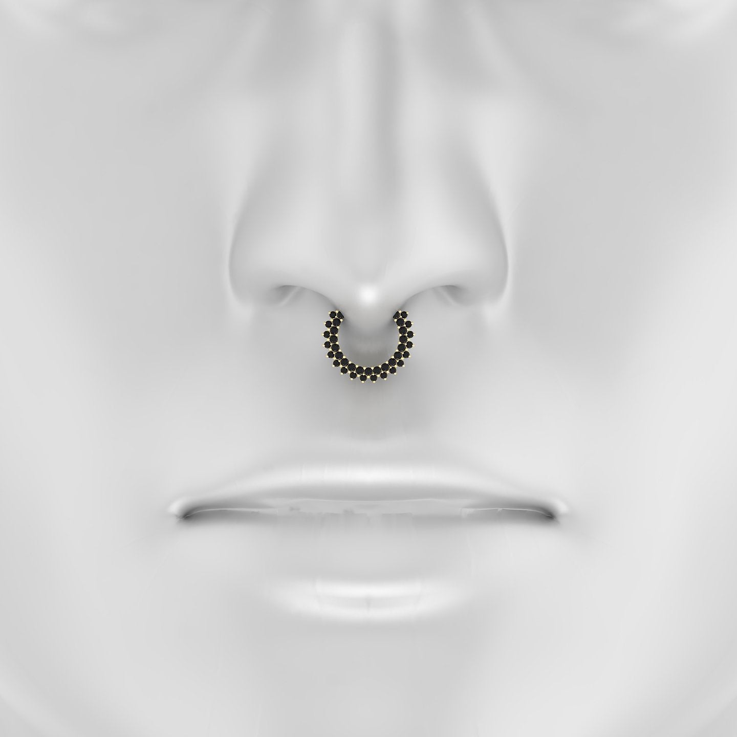 Danae | 18k Yellow Gold 9.5 mm Black Diamond Septum Piercing