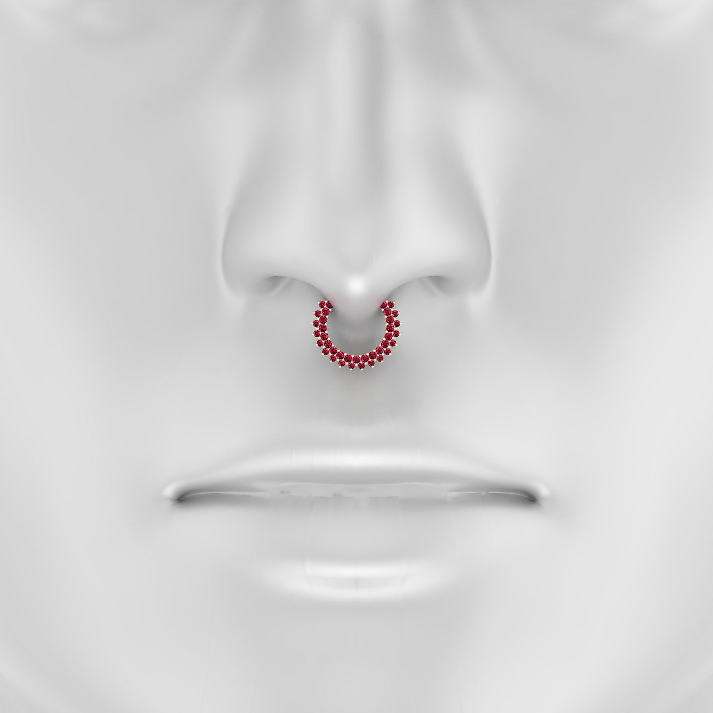 Danae | 18k Yellow Gold 9.5 mm Ruby Septum Piercing