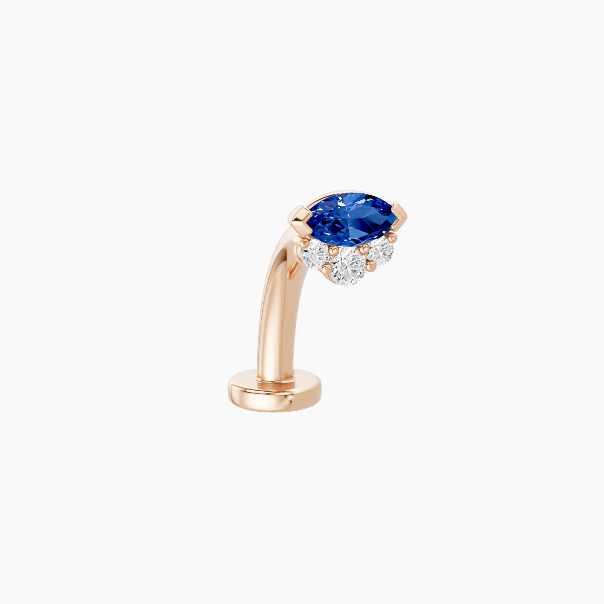 Danu | 18k Rose Gold 10 mm 5 mm Sapphire & Diamond Floating Navel Piercing