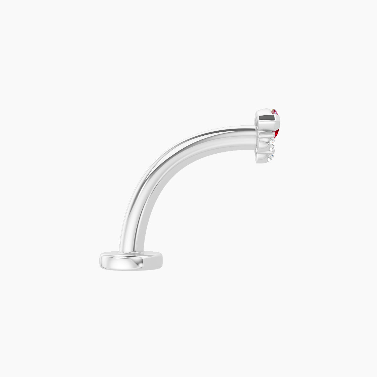 Danu | 18k White Gold 10 mm 5 mm Ruby & Diamond Floating Navel Piercing