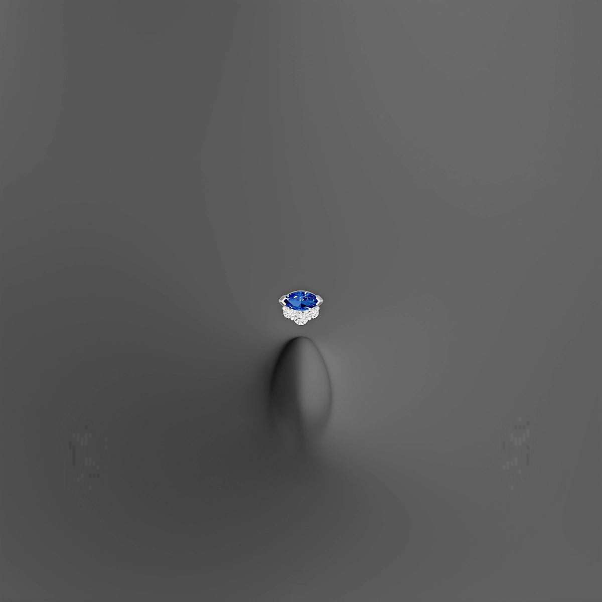 Danu | 18k White Gold 10 mm 5 mm Sapphire & Diamond Floating Navel Piercing