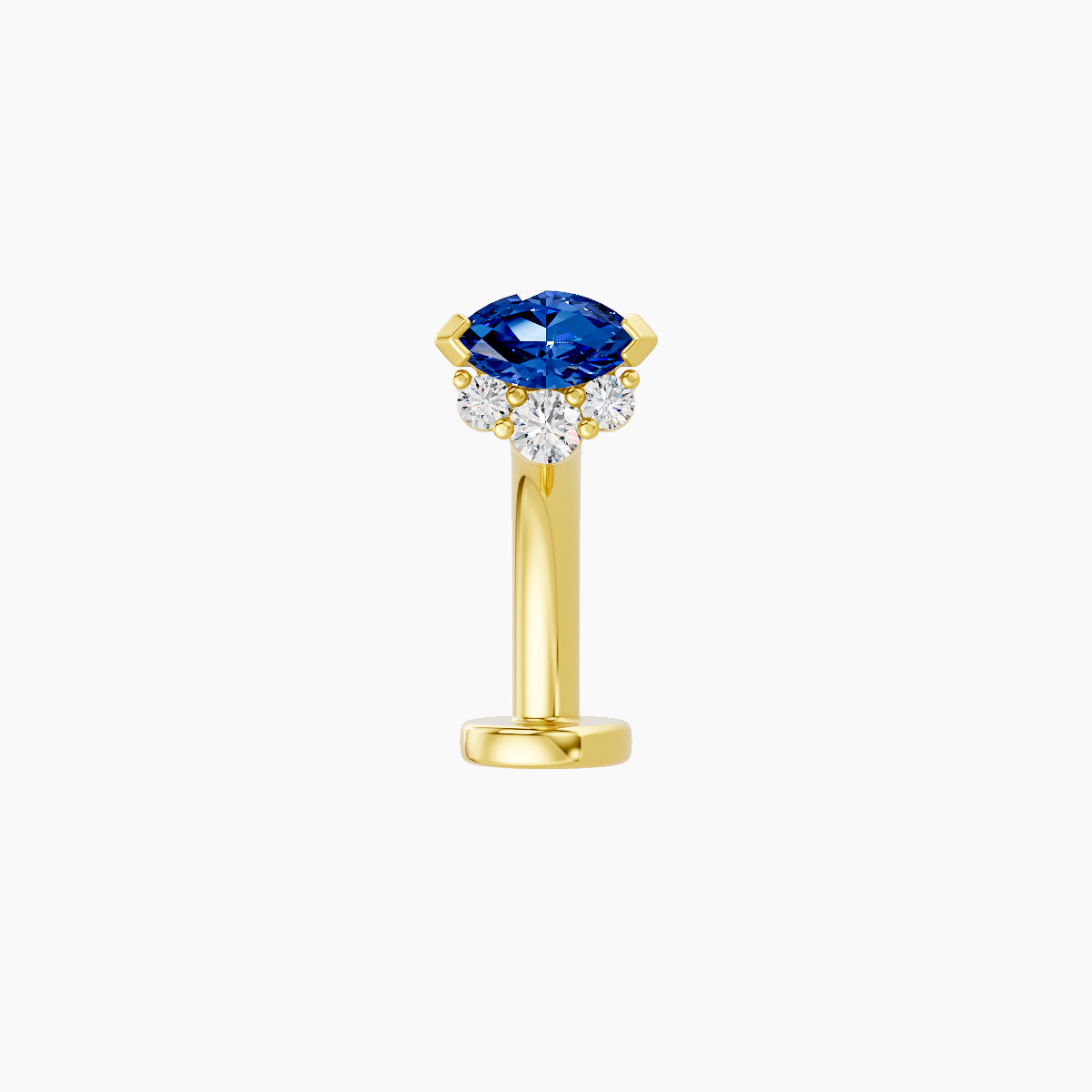 Danu | 18k Yellow Gold 10 mm 5 mm Sapphire & Diamond Floating Navel Piercing