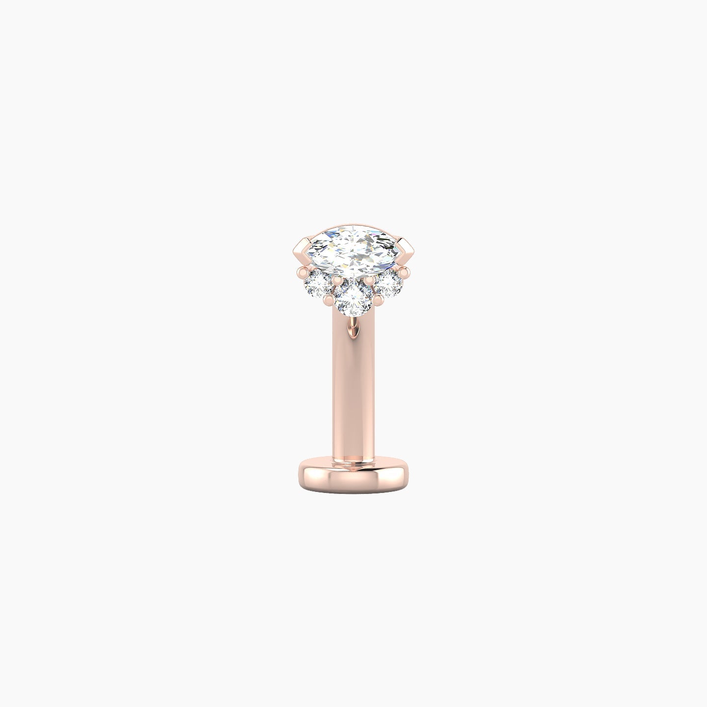 Danu | 18k Rose Gold 5 mm 10 mm Diamond Floating Navel Piercing