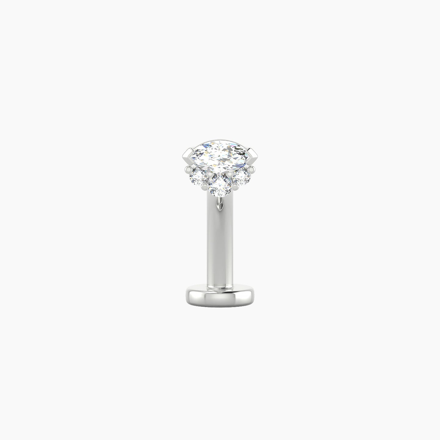 Danu | 18k White Gold 5 mm 10 mm Diamond Floating Navel Piercing