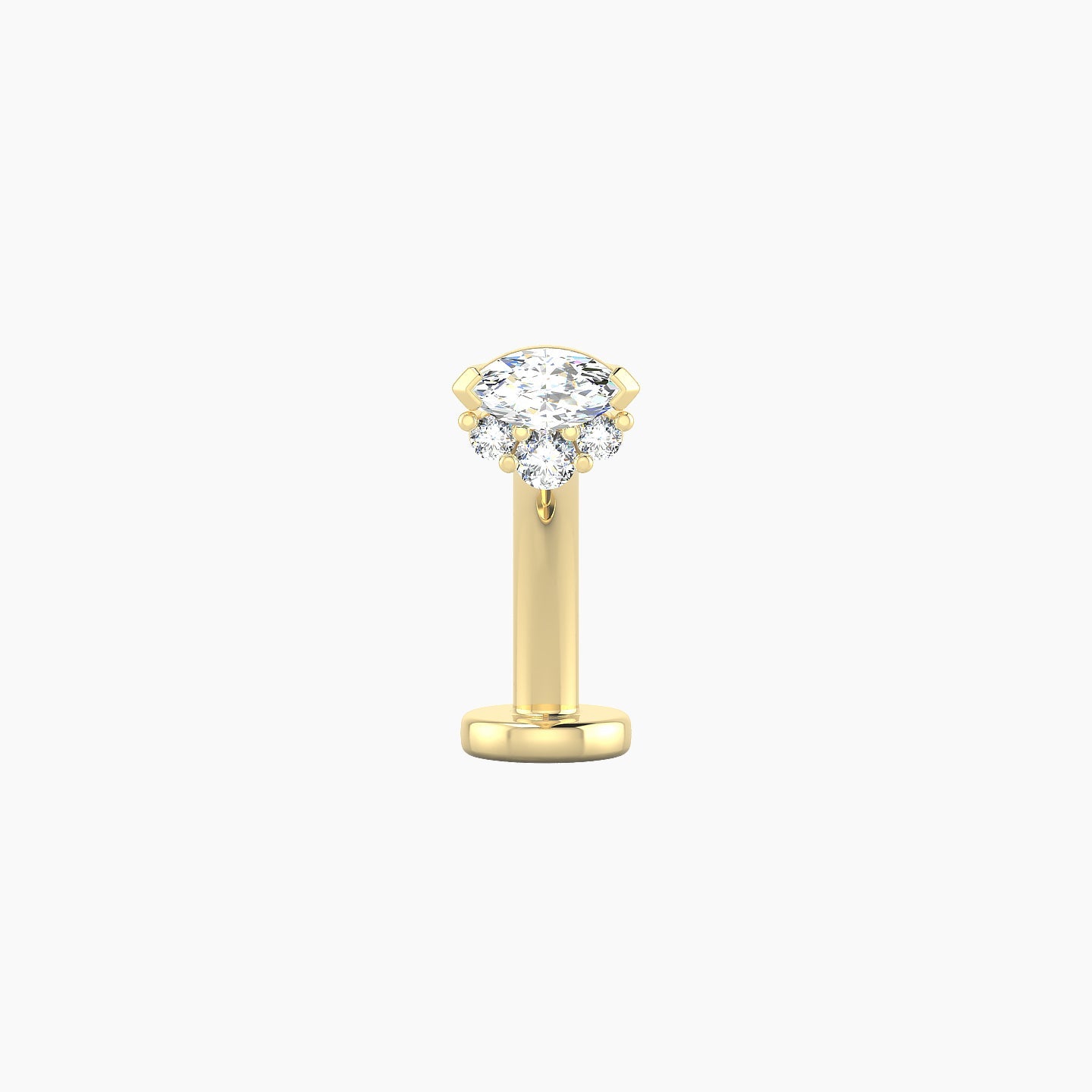 Danu | 18k Yellow Gold 5 mm 10 mm Diamond Floating Navel Piercing