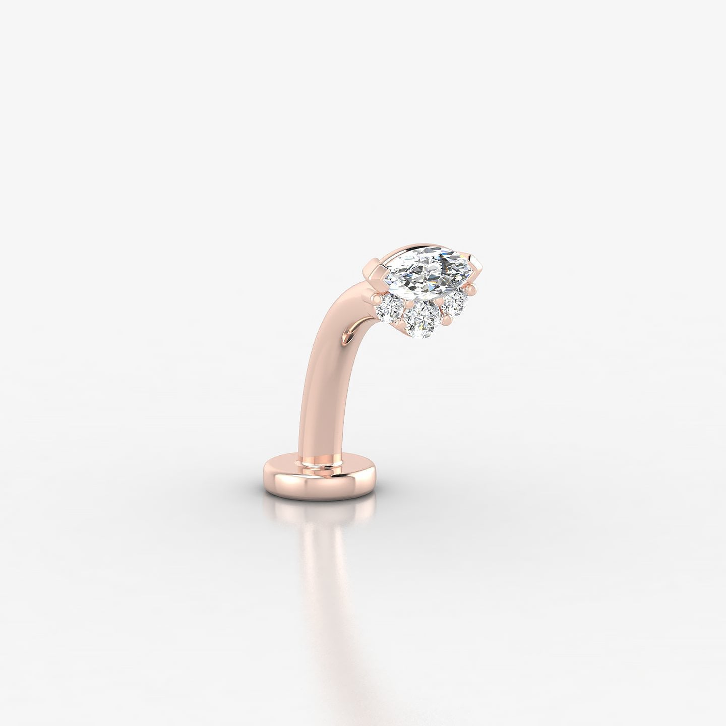 Danu | 18k Rose Gold 5 mm 10 mm Diamond Floating Navel Piercing