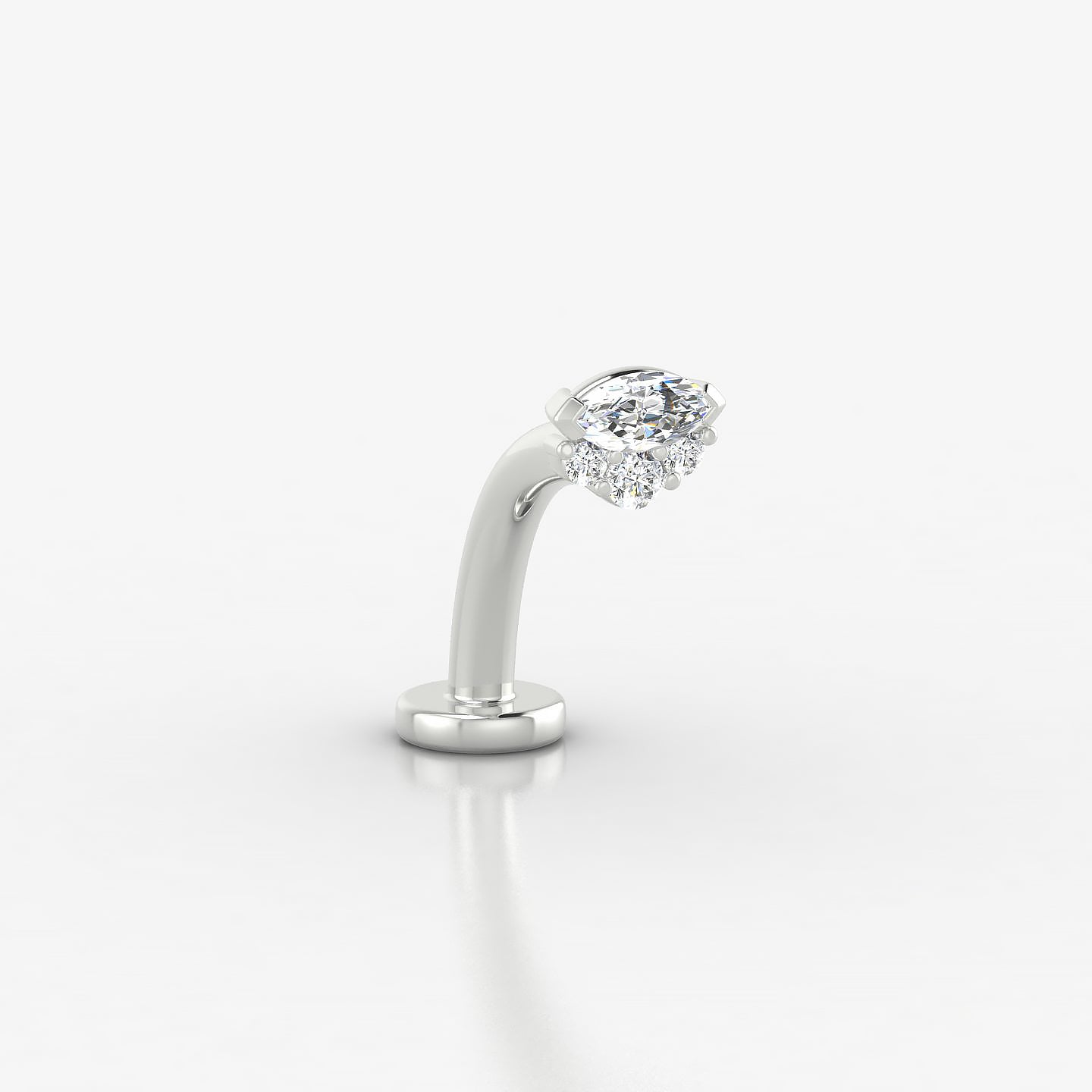 Danu | 18k White Gold 5 mm 10 mm Diamond Floating Navel Piercing