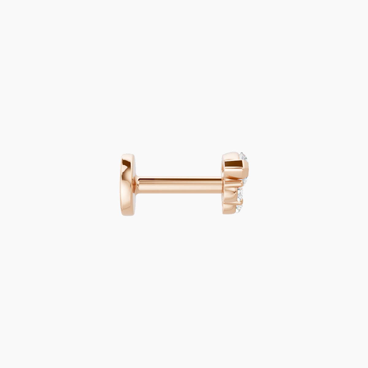Danu | 18k Rose Gold 5 mm 5 mm Diamond Nose Piercing