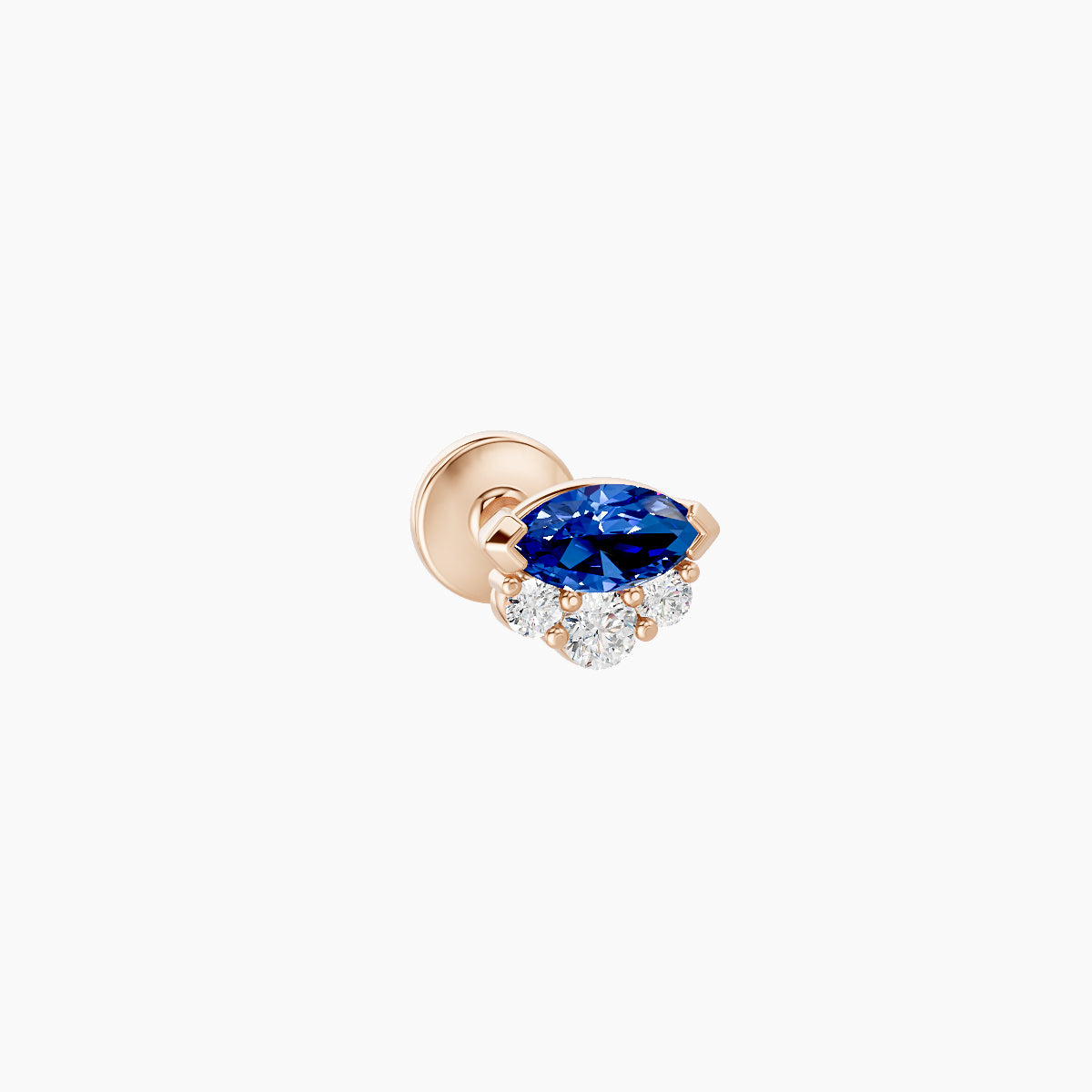 Danu | 18k Rose Gold 5 mm 5 mm Sapphire & Diamond Nose Piercing