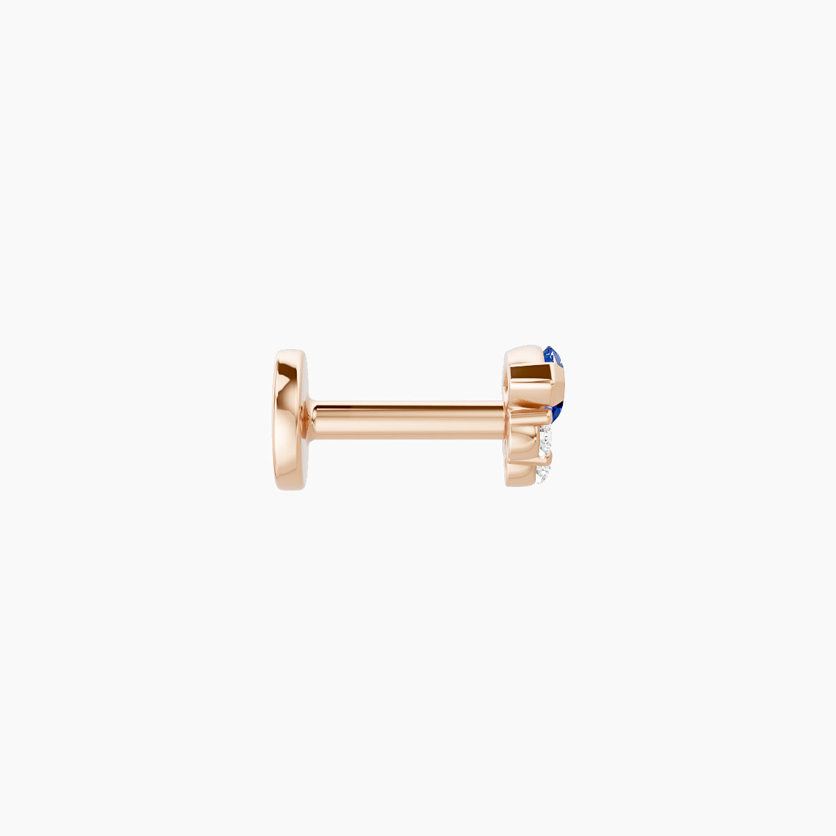 Danu | 18k Rose Gold 5 mm 5 mm Sapphire & Diamond Nose Piercing