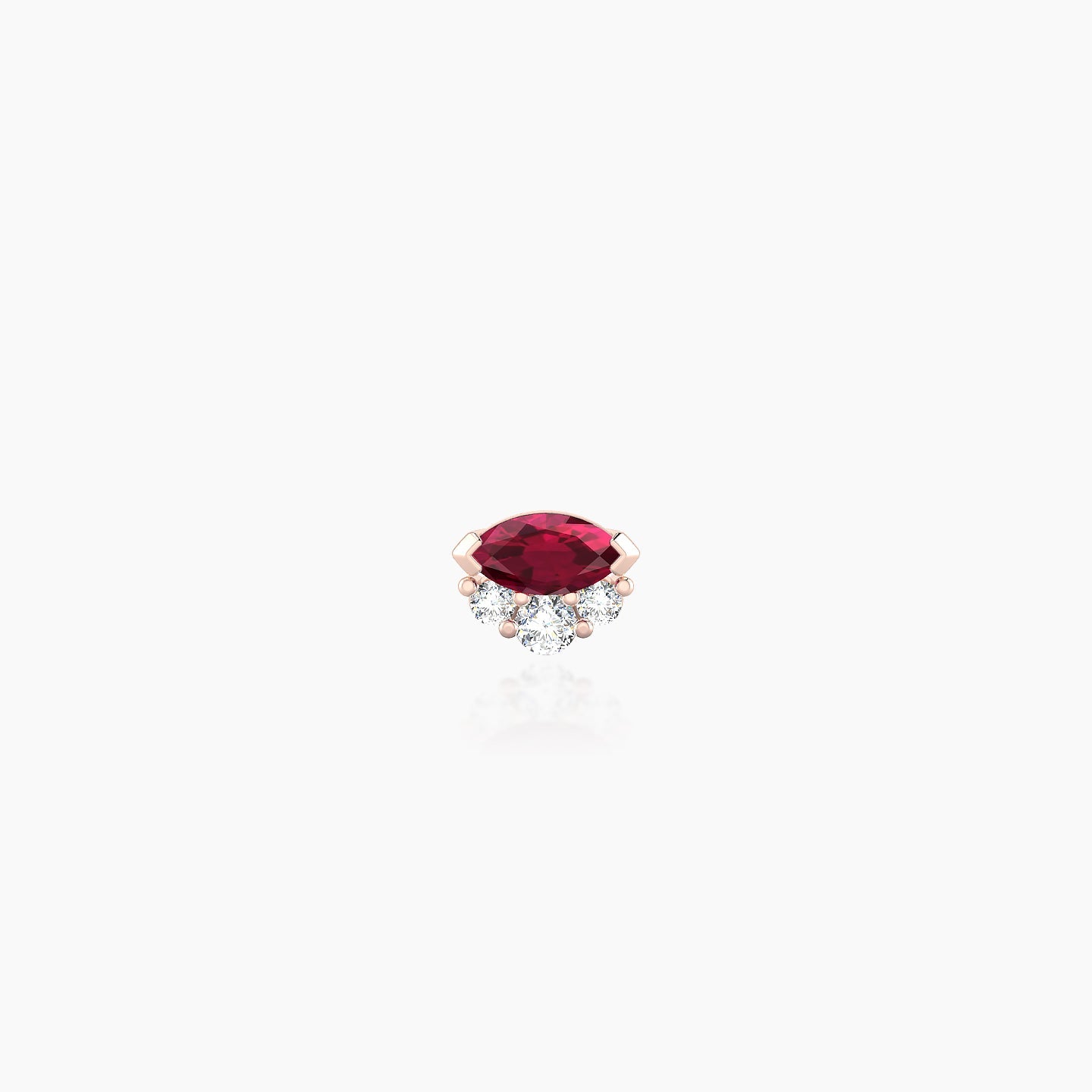 Danu | 18k Rose Gold 5 mm 5 mm Ruby & Diamond Nostril Piercing