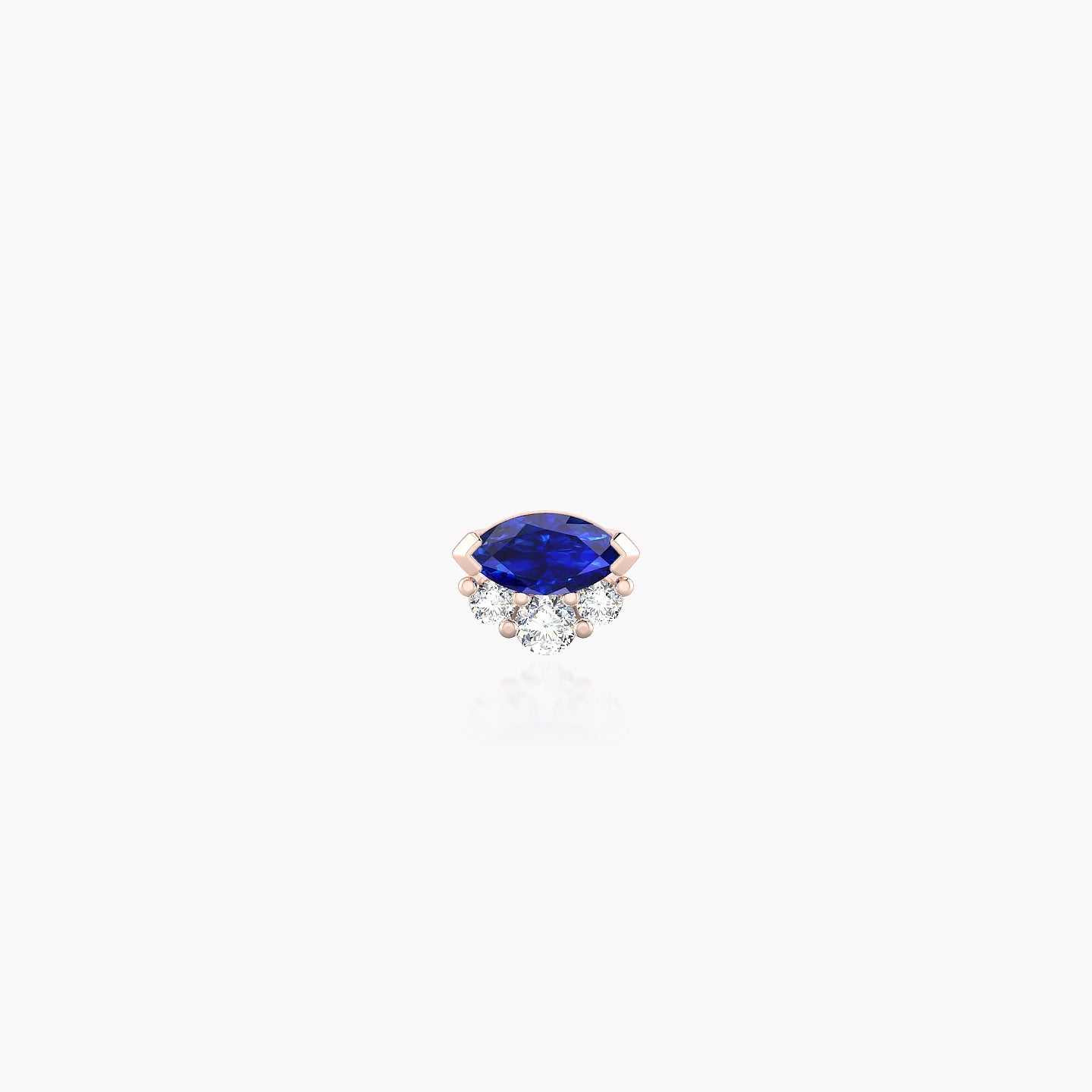 Danu | 18k Rose Gold 5 mm 5 mm Sapphire & Diamond Nostril Piercing