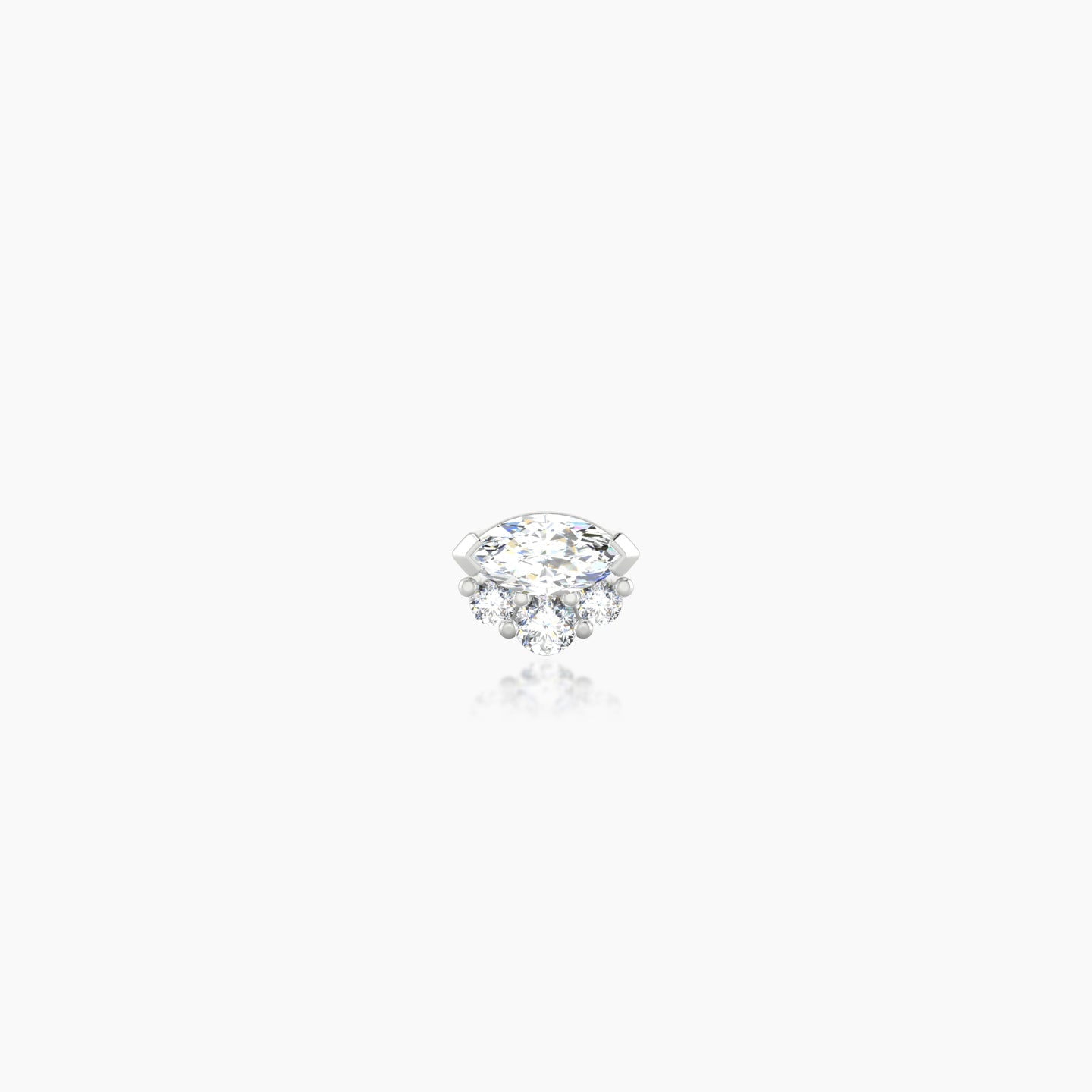 Danu | 18k White Gold 5 mm 5 mm Diamond Nostril Piercing