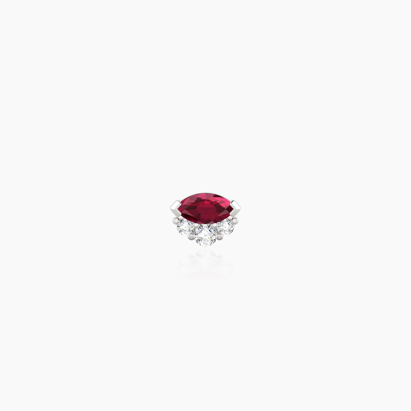 Danu | 18k White Gold 5 mm 5 mm Ruby & Diamond Nostril Piercing