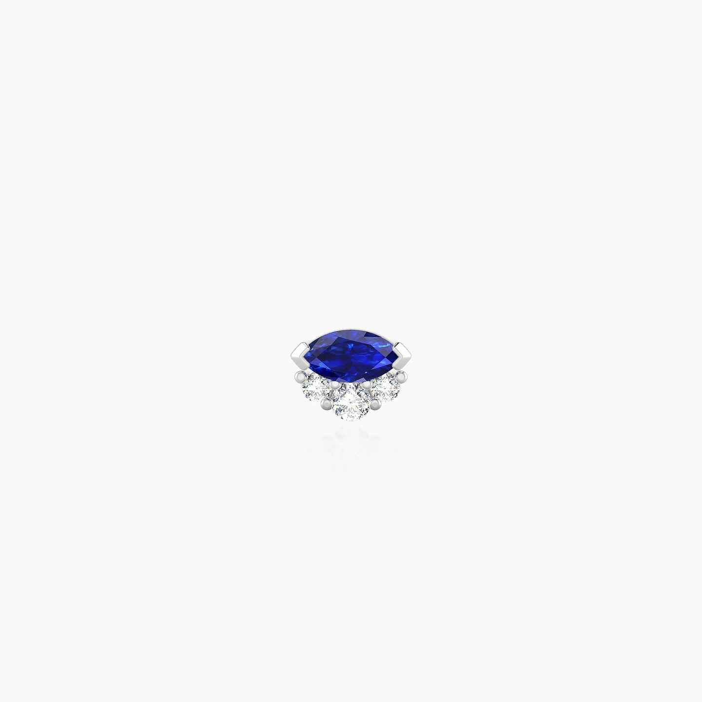 Danu | 18k White Gold 5 mm 5 mm Sapphire & Diamond Nostril Piercing