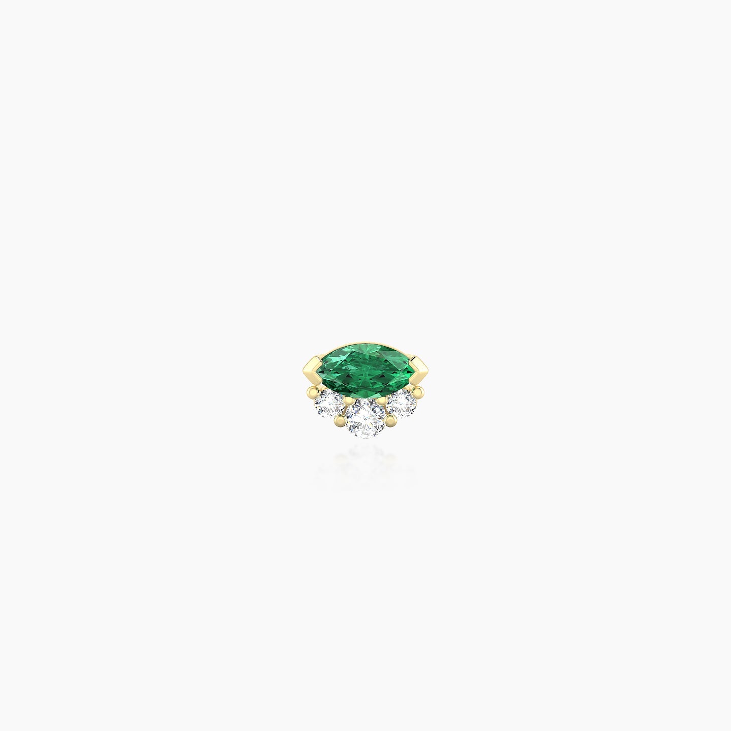 Danu | 18k Yellow Gold 5 mm 5 mm Emerald & Diamond Nostril Piercing