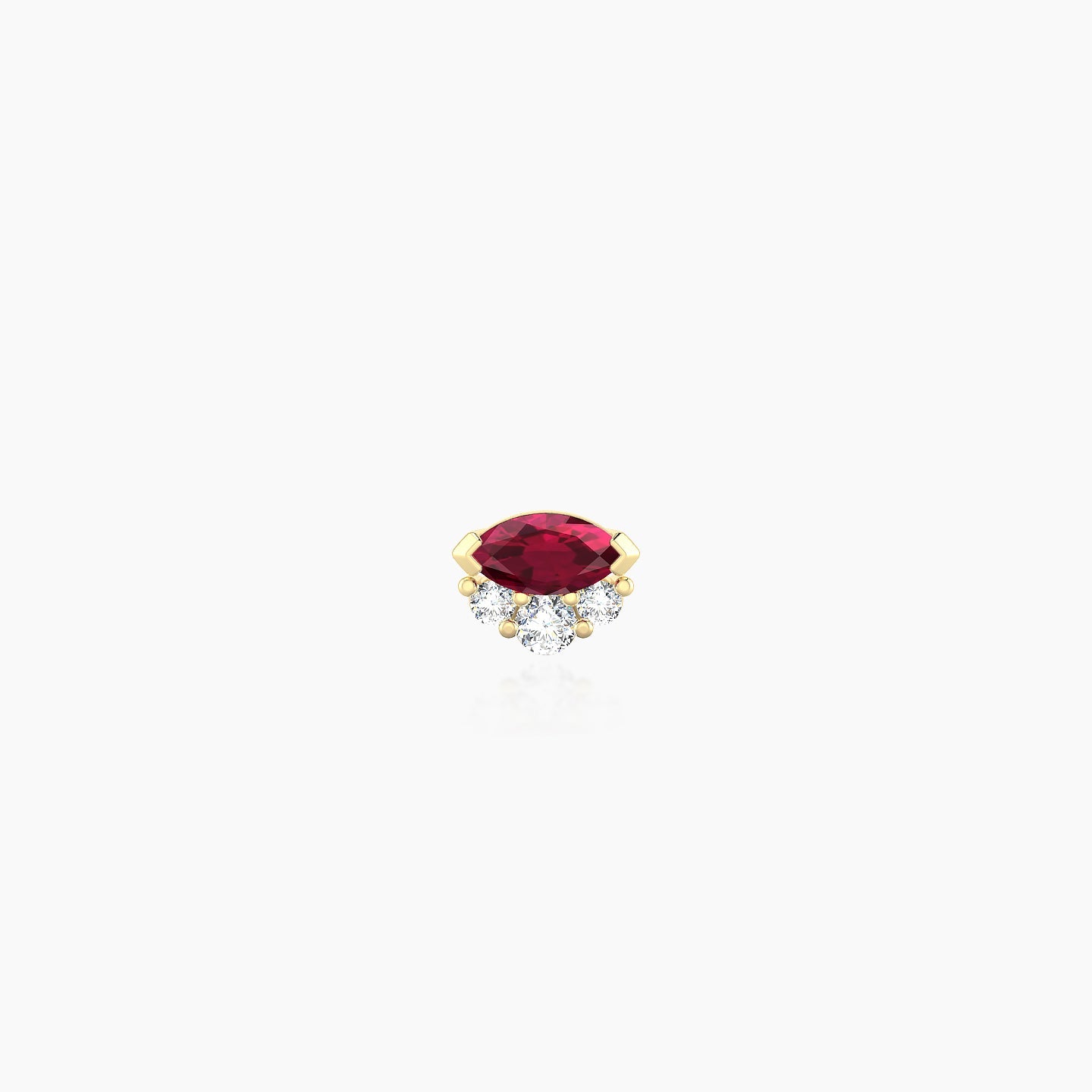 Danu | 18k Yellow Gold 5 mm 5 mm Ruby & Diamond Nostril Piercing