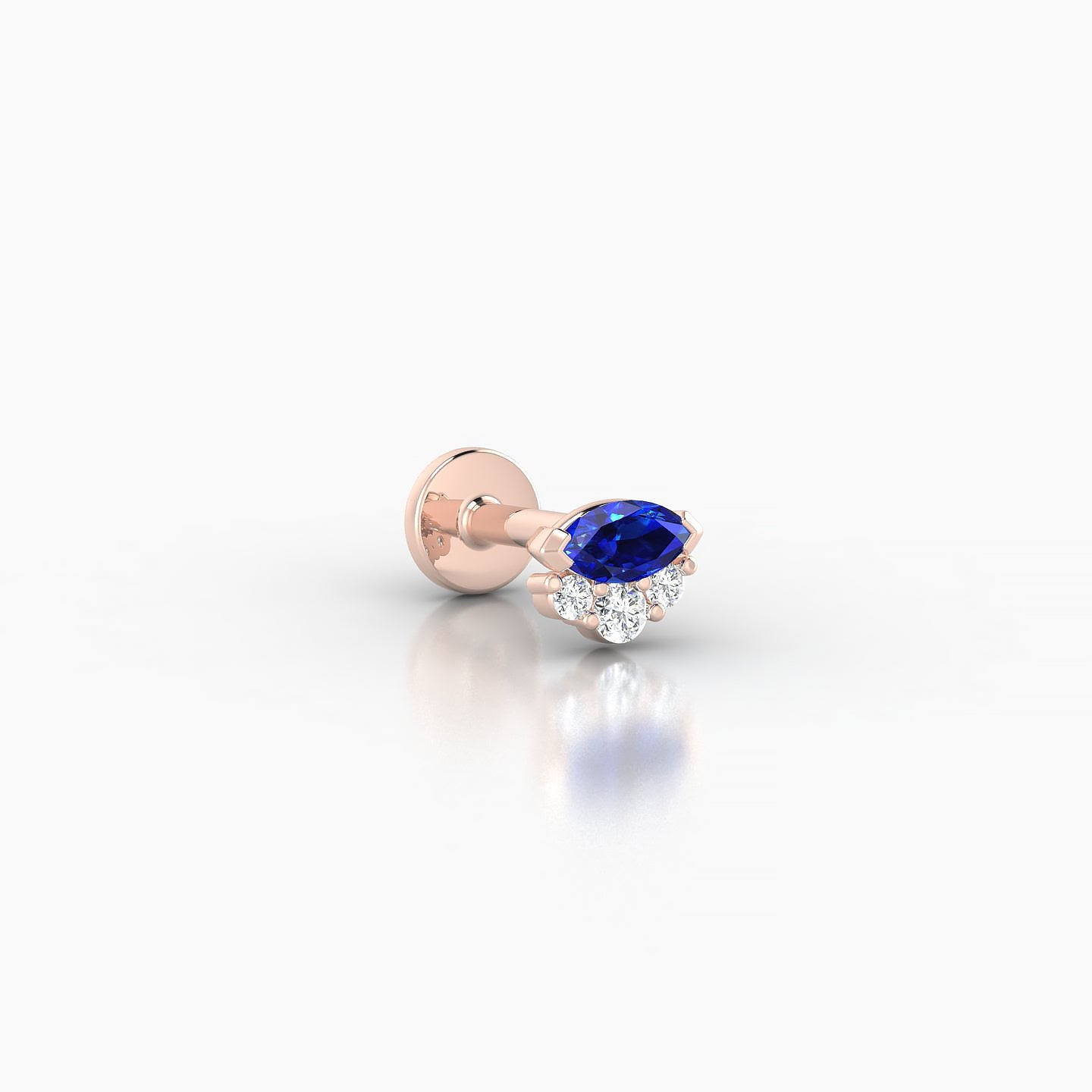 Danu | 18k Rose Gold 5 mm 5 mm Sapphire & Diamond Nostril Piercing